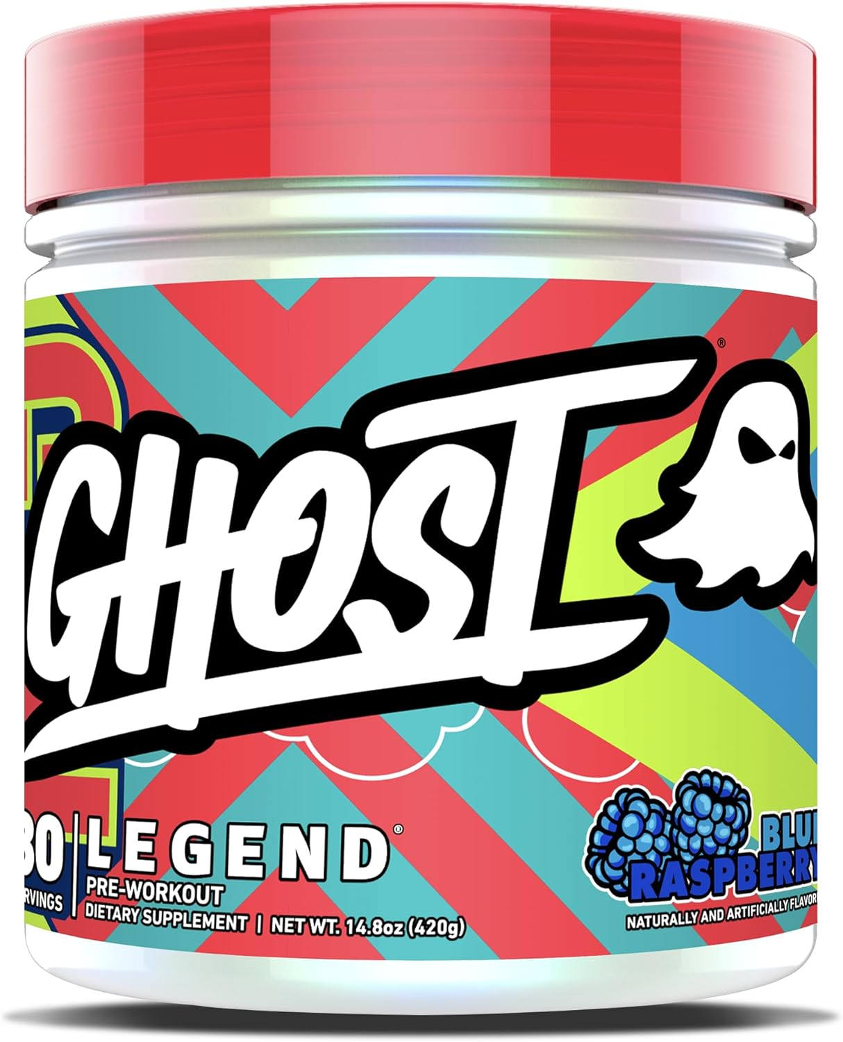 GHOST Legend V3 Pre-Workout Energy Powder- 30 Servings, BLUE RASPBERRY - Caffeine, L-Citrulline, & Beta Alanine Blend for Energy Focus & Pumps - Free of Soy, Sugar & Gluten, Vegan image number 3