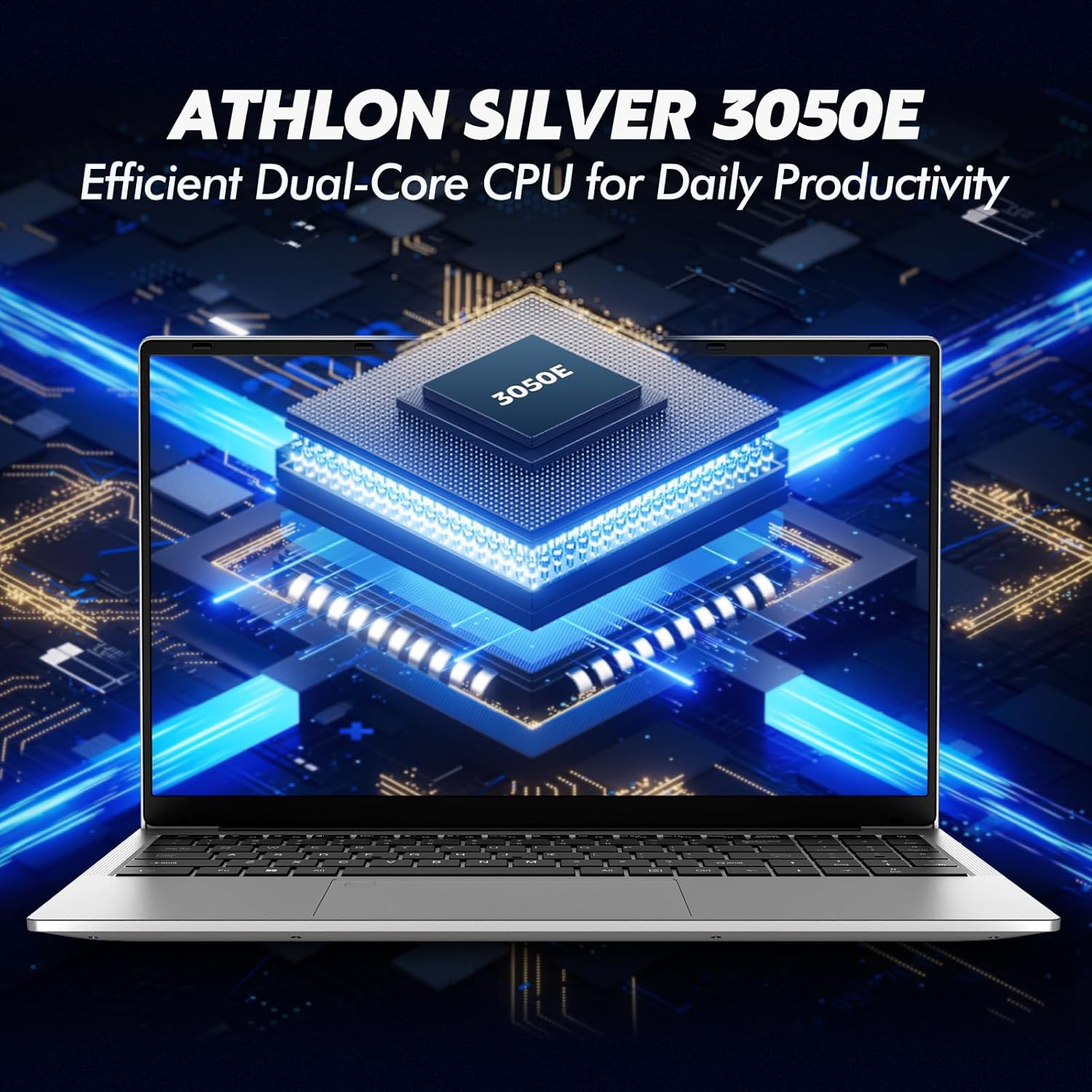 15.6-Inch Thin and Light Laptop, IPS Full HD Screen, Athlon Silver 3050E, 32GB DDR4 Memory, 1TB SSD, Wifi 5/USB 3.0/Type-C/Hdmi/Bt 4.2, Win 11 Pro, Perfect for Work, Study and Entertainment, Silver