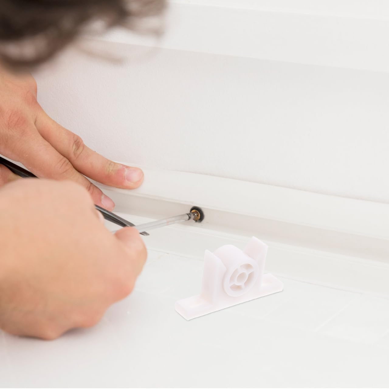 OSALADI 10 Sets Bead Lock Double Roller Catch Ball Latch Cabinet Catch Ball Catch Door Hardware Drawer Hardware Door Roller Ball Catch Cabinet Door Latches Double Abs White image number 6