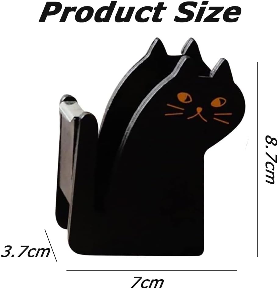 2Pcs Tape Dispenser, Cat Tape Holder,Unique Paper Tape Dispenser,Tape Storage Organizer,Cute Tape Cutter,For Home Office Desk Table Desktop Accessory Black Yellow