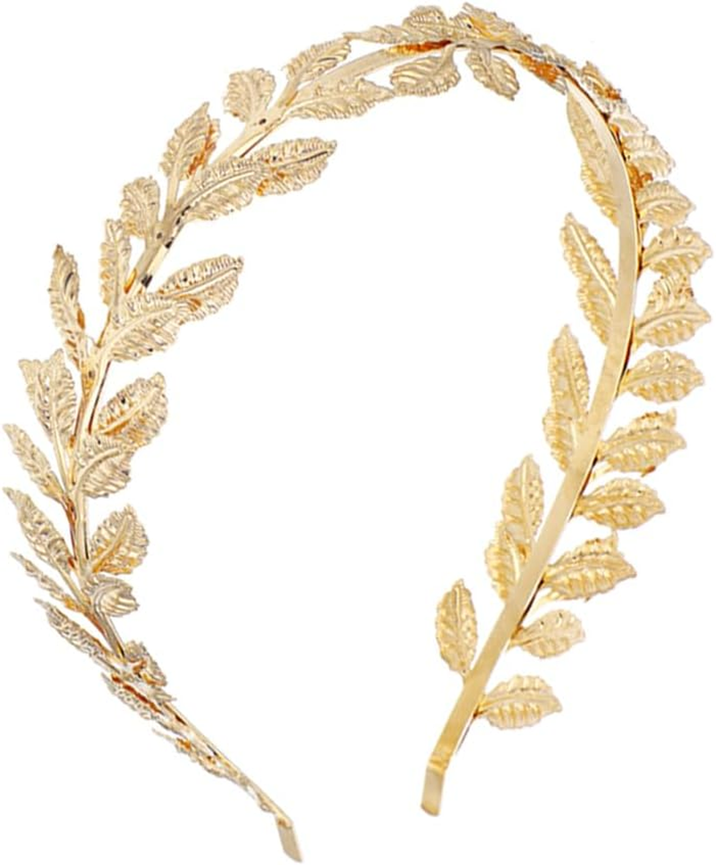 Bridal Headband Leaf Hairband for Women Girls Wedding Headpieces for Bride Bridesmaid Greek Goddess Headbands for Wedding Prom Tiaras for Teen Girls image number 1