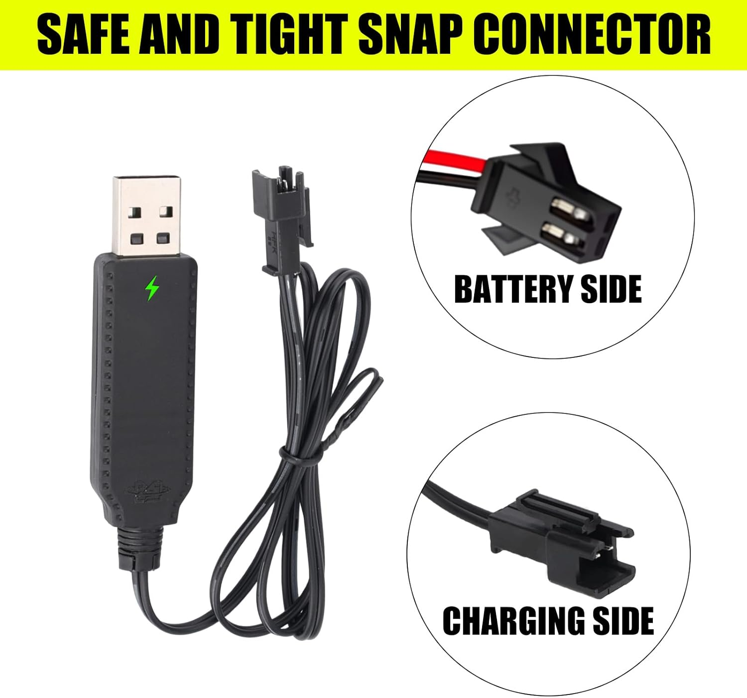 2Pcs Charger for Bubble Machine Gun, 3.7V SM-2P USB Cable with Indicator Light Compatible with Bubble Bazooka Machine Gun and Bunch O Bubbles image number 4