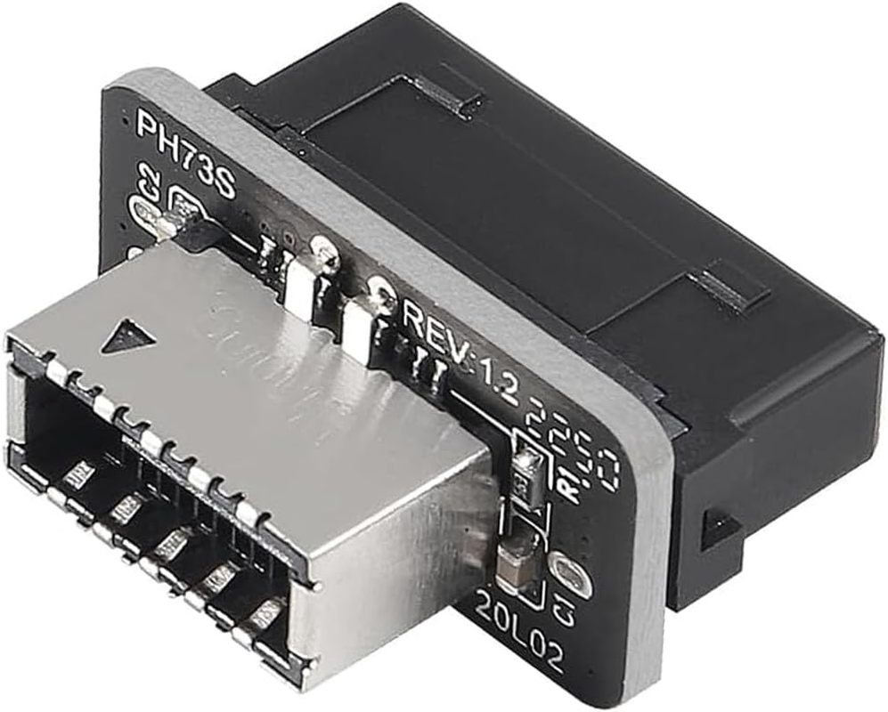 BEANPRECOY Vertical USB Front Panel Adapter - Internal USB 3.1 Type-E to USB 3.0 20 Pin Header for USB Type C Mount