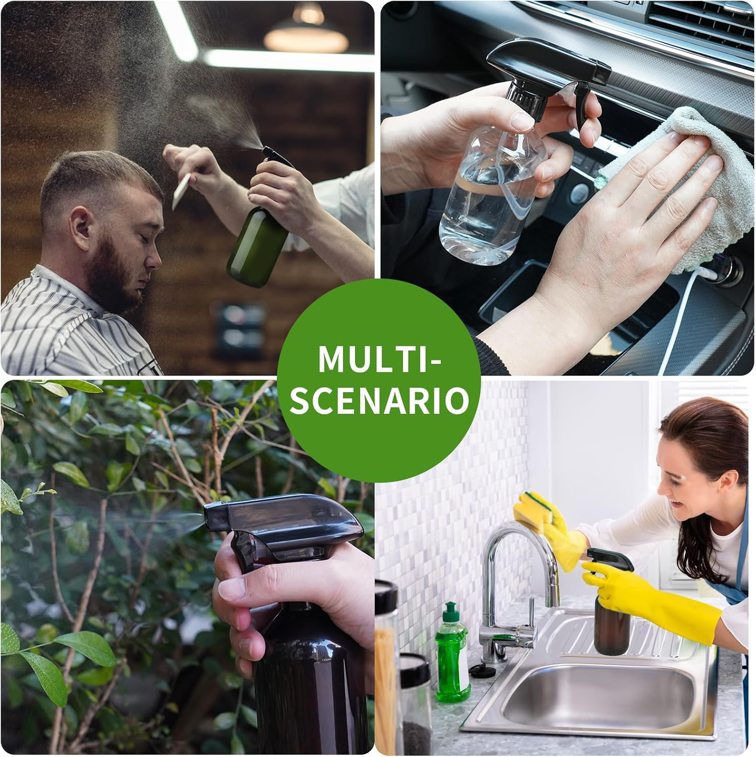 2 Pack Plastic Spray Bottles, 300Ml/10Oz Premium Refillable. Clear and Brown Options. Adjustable Sprayer for Precise Fine Mist and Stream. Perfect for Cleaning, Gardening, Pet Care, and Hair (Brown) - Brown image number 4