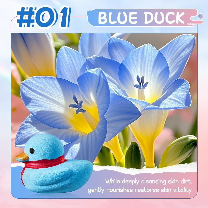 Fowerher Duck-Shaped Bath Bombs, 4 Pack - Moisturizing & Smoothing, 135G Each image number 3