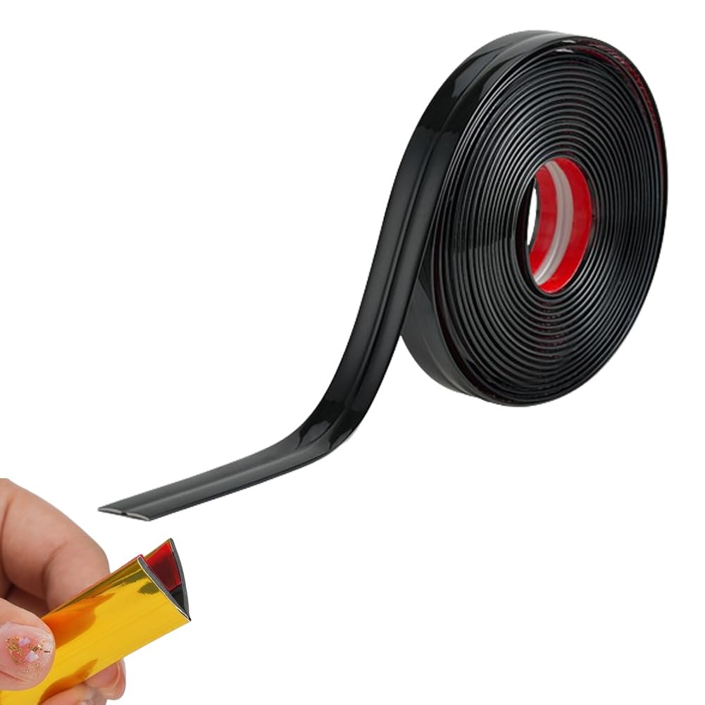 3M Peel & Stick Wall Molding Trim - Flexible Corner Angle Trim, Self Adhesive Wall Corner Guard Edge Protector, Bright Silver (4CM/10FT)