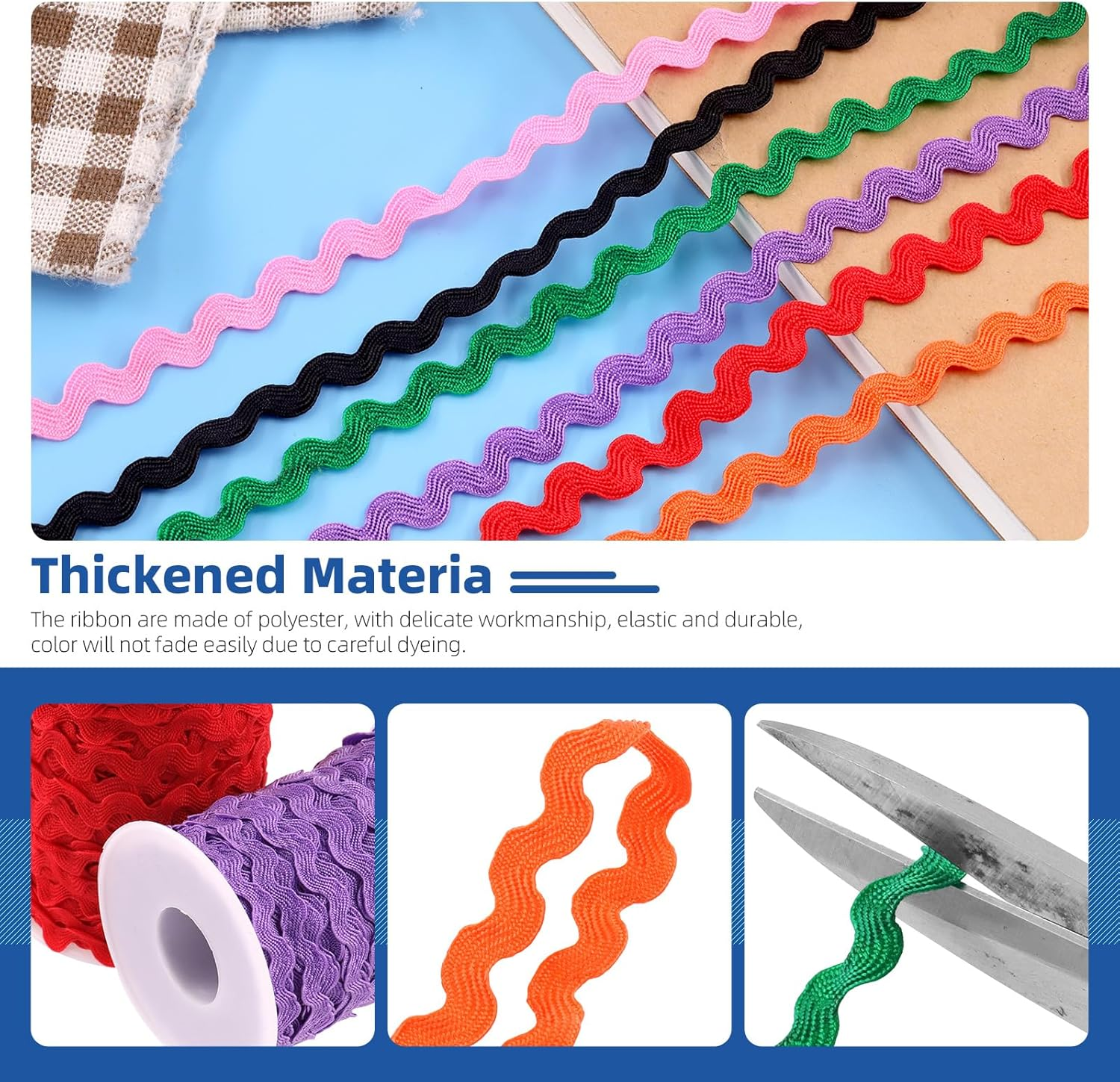 Glarks 1Pcs 27Yard/25M Green Rick Rack Trim Ribbon Wave Sewing Bending Fringe Trim for DIY Sewing Crafts Wedding Bridal Dress Embellishment Party Decoration Gift Wrapping Supplies - Coffee Color image number 6