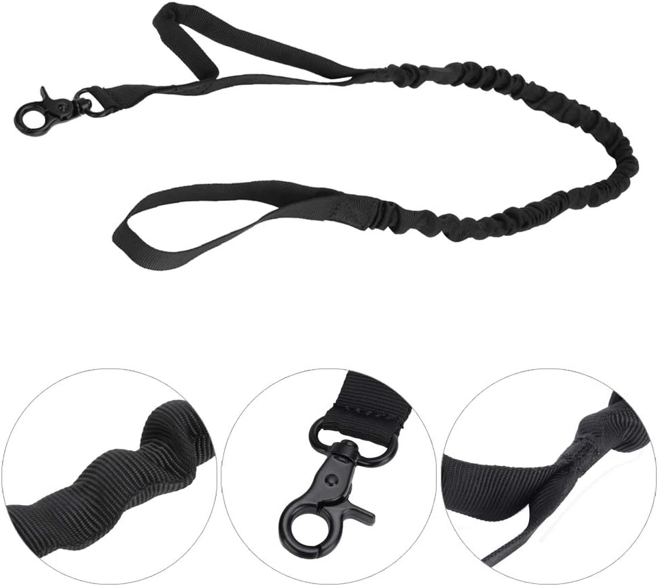 EVTSCAN Dog Traction Rope, Outdoor Tactics Nylon Training Elastic Pet Dog Traction Leash Rope for Walking Camping(Black) image number 4