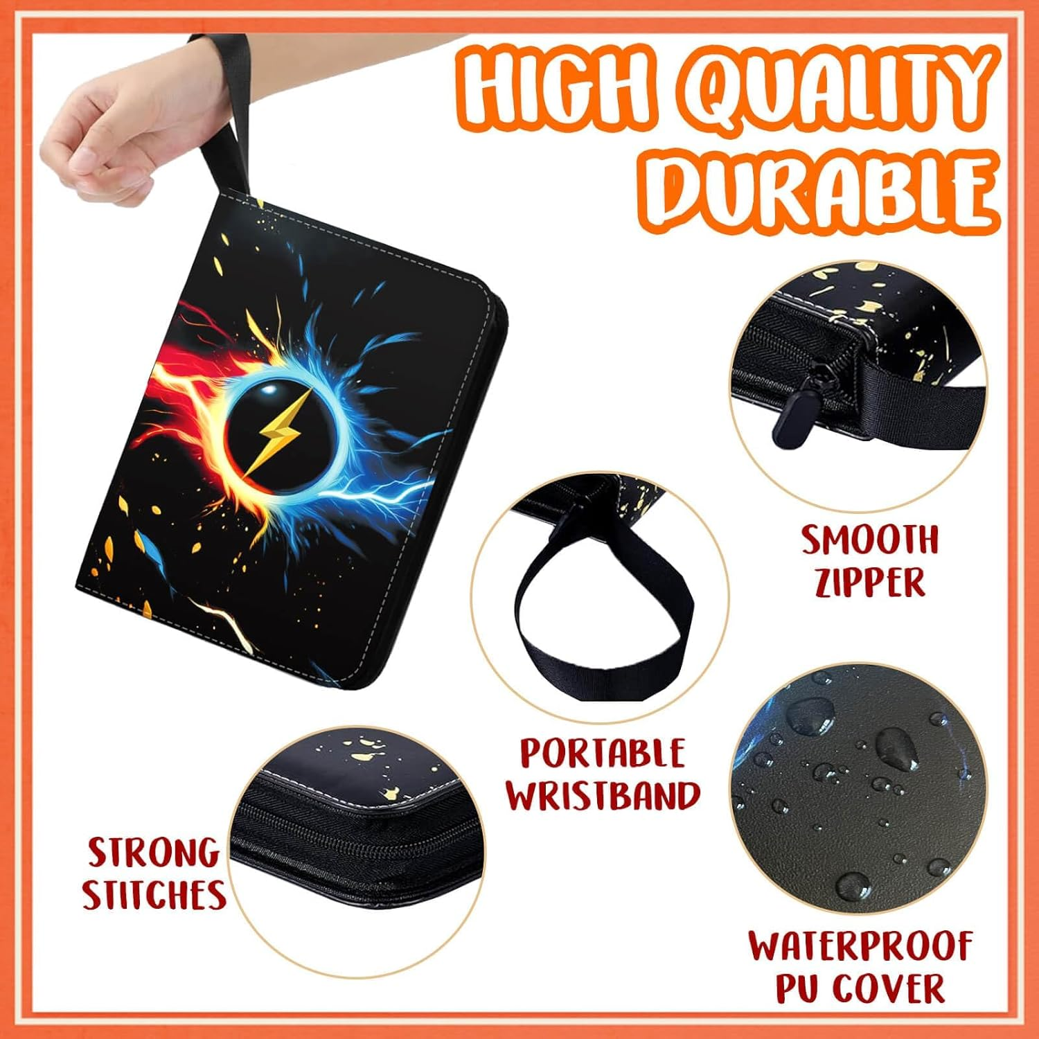 900 Pockets Card Binder Album - Card Holderwith 50 Removable Sleeves for Standard Size Cards 4 Pocket TCG Trading Card Binder Display Storage Carrying Case image number 1