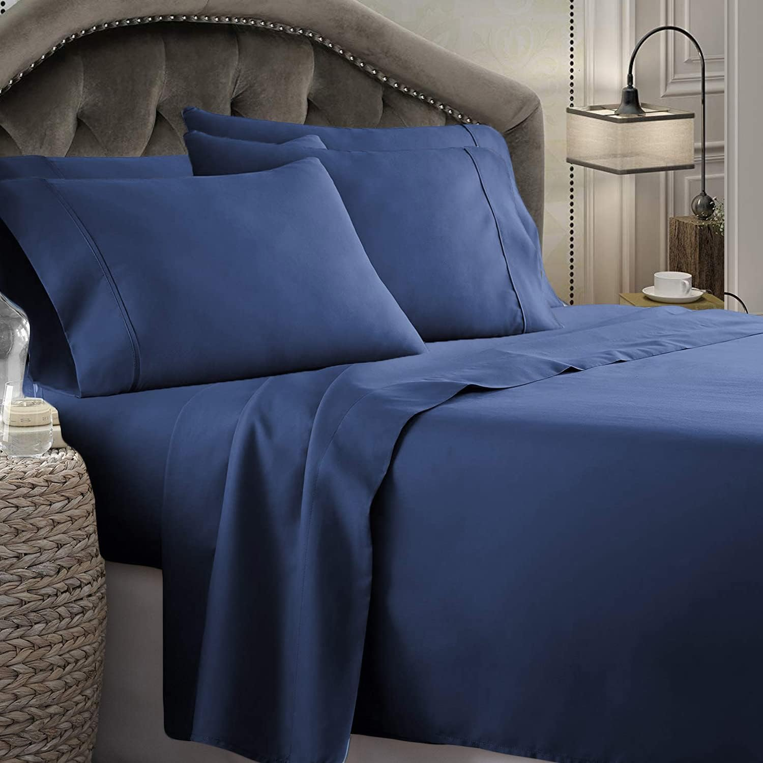 Kingtex 1800 Thread Count Ultrasoft Sheet Set, Queen, Light Grey