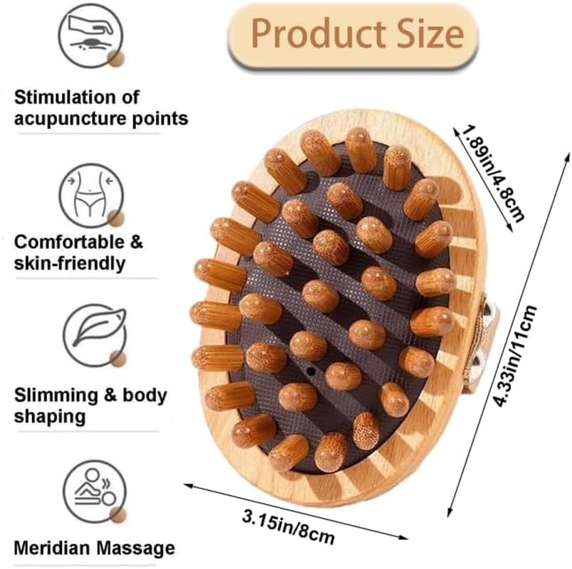 Fokmuaex Wooden Acupressure Massage Brush - Full Body Meridian Therapy Tool for Back, Legs & Feet - Stimulates Blood Circulation & Relieves Muscle Fatigue image number 4