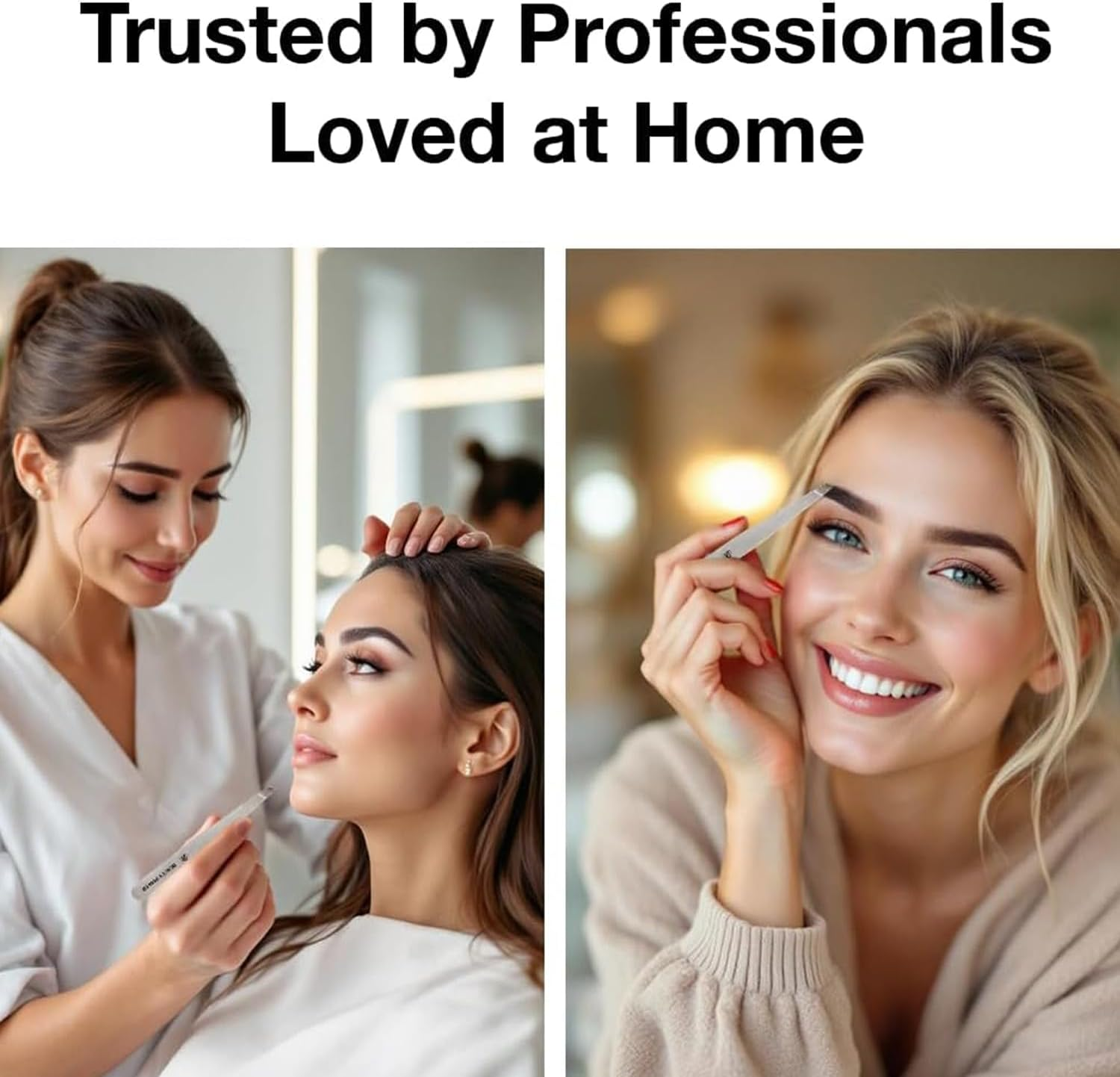 Lexziuo 2PCS Precision Tweezers Set - Professional Slant & Pointed Tweezers for Eyebrows, Facial Hair Removal, Splinter and Ingrown Hair - Stainless Steel Beauty Tools for Women & Men image number 5