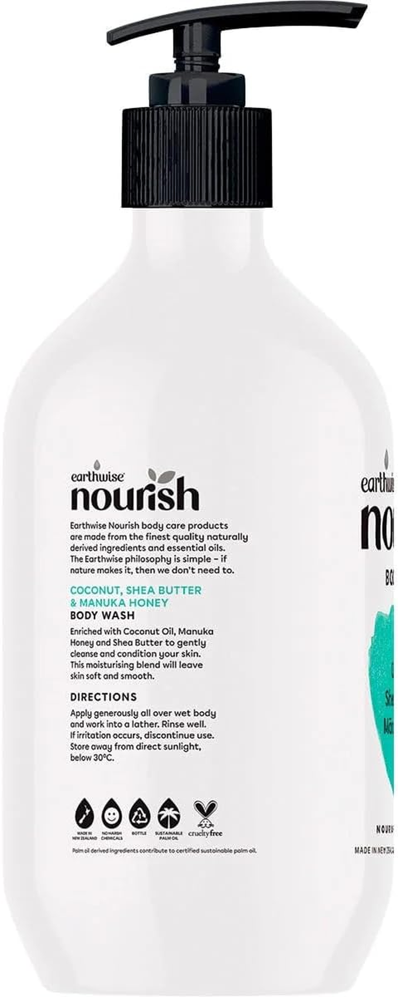 Earthwise Nourish Body Wash Coconut, Shea Butter and Manuka Honey 1L image number 1