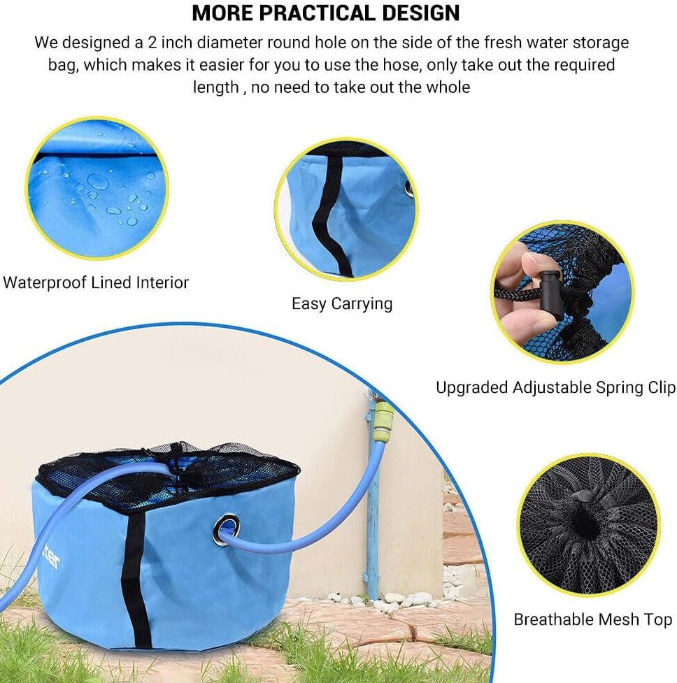 3PCS Hose Bag Caravan Camping RV Cable Organizer Water Hose Electrical Cords Storage image number 4