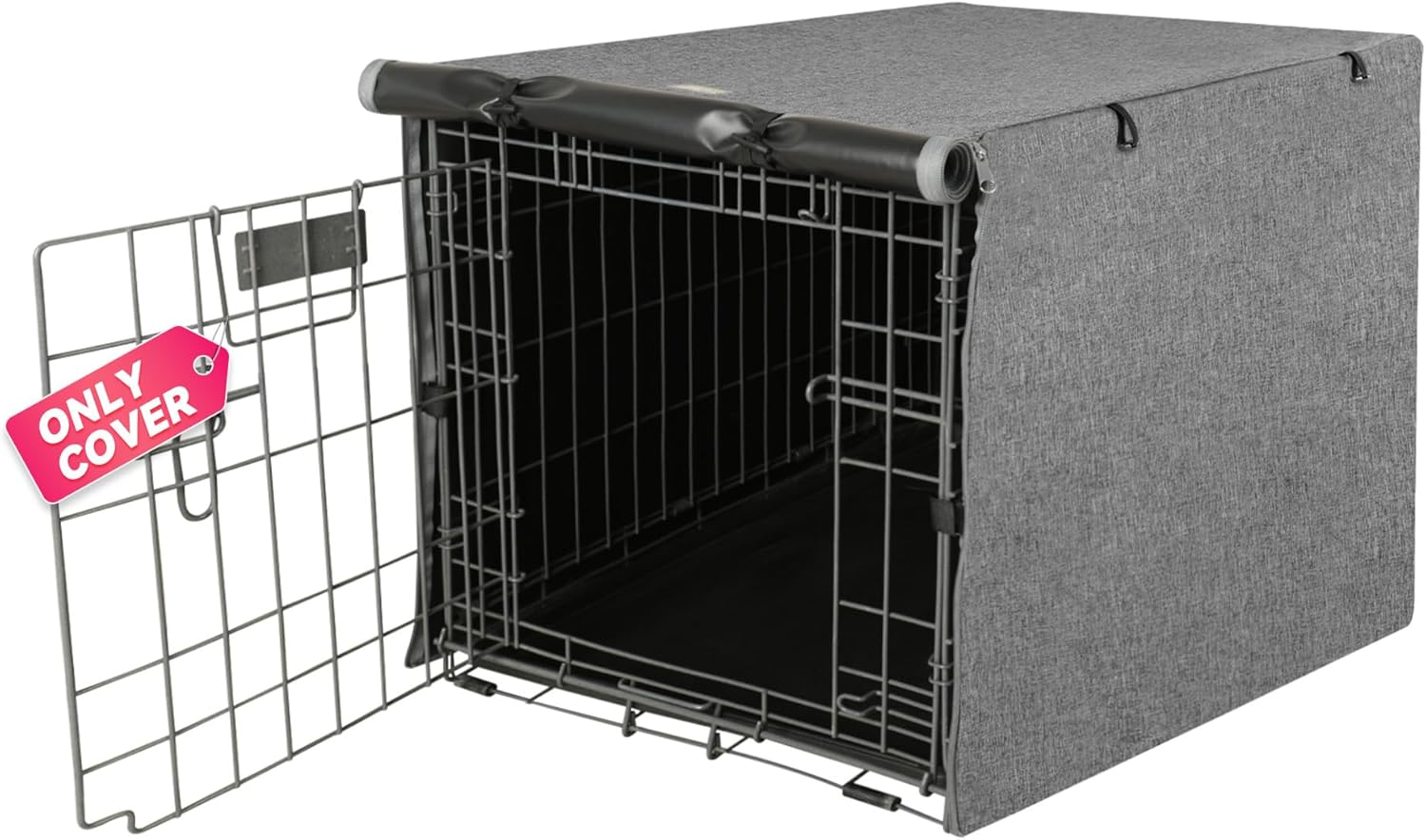 Double Door Dog Crate Cover, Dog Kennel Cover for Metal Dog Crates, Lightweight 600D Polyester Indoor/Outdoor Crate Cover (Fits 24 30 36 42 48 Inches Wire Crate)