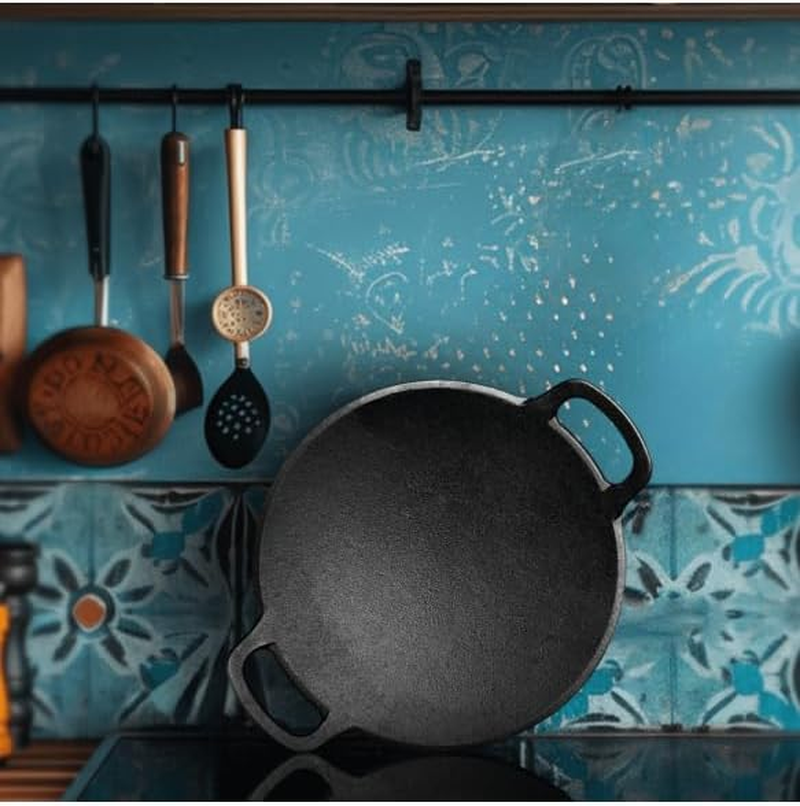 Roti Tawa, Pre-Seasoned Cast Iron Tava, Crepe Pan image number 2