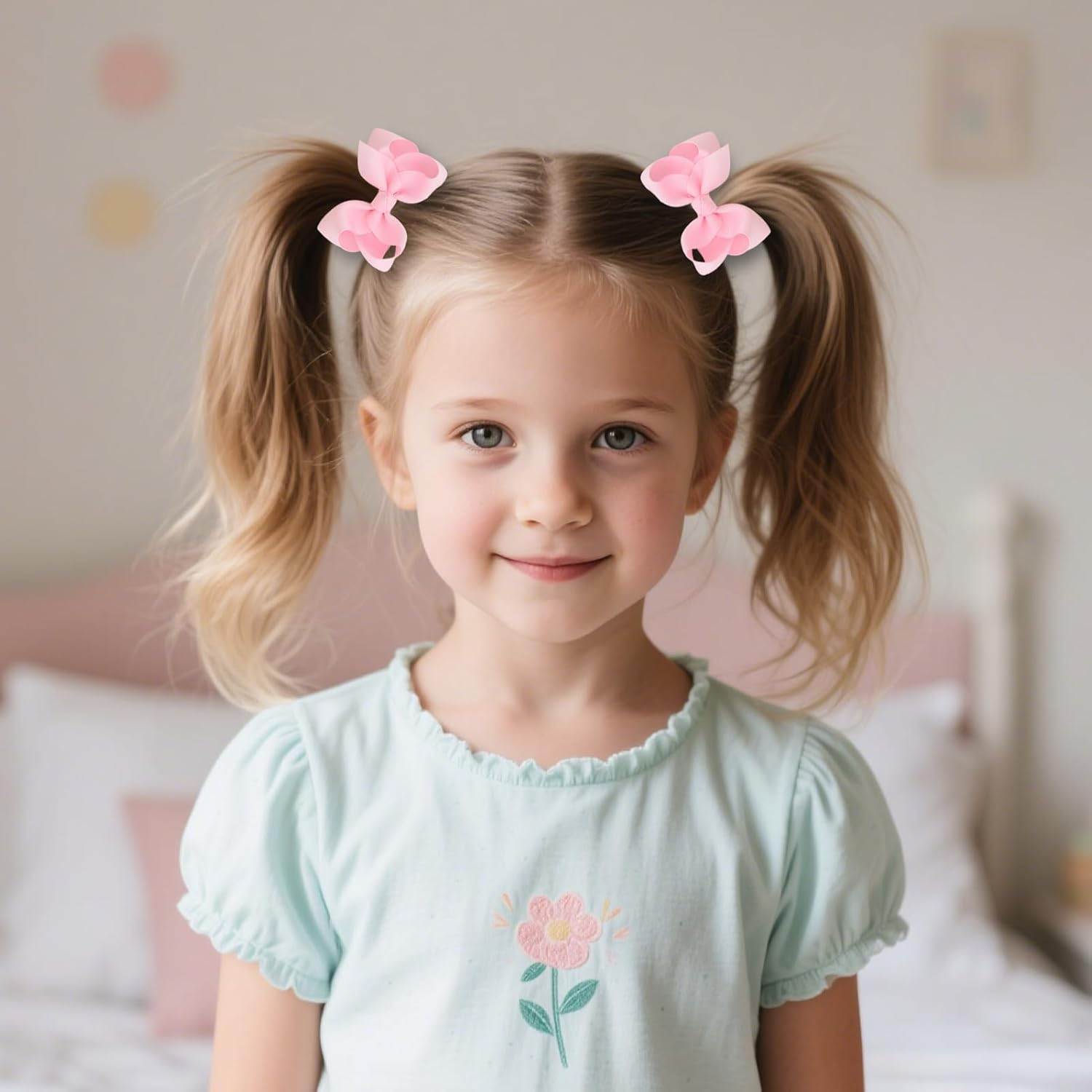 JOVALA 40PCS Baby Hair Ties with Bows for Toddler,3.54 Inch Tiny Hair Bows with Elastic Loop Ponytail Ties Pony Tail Holder Hair Bands Accessories for Infants Toddlers Baby Girls Kids image number 1