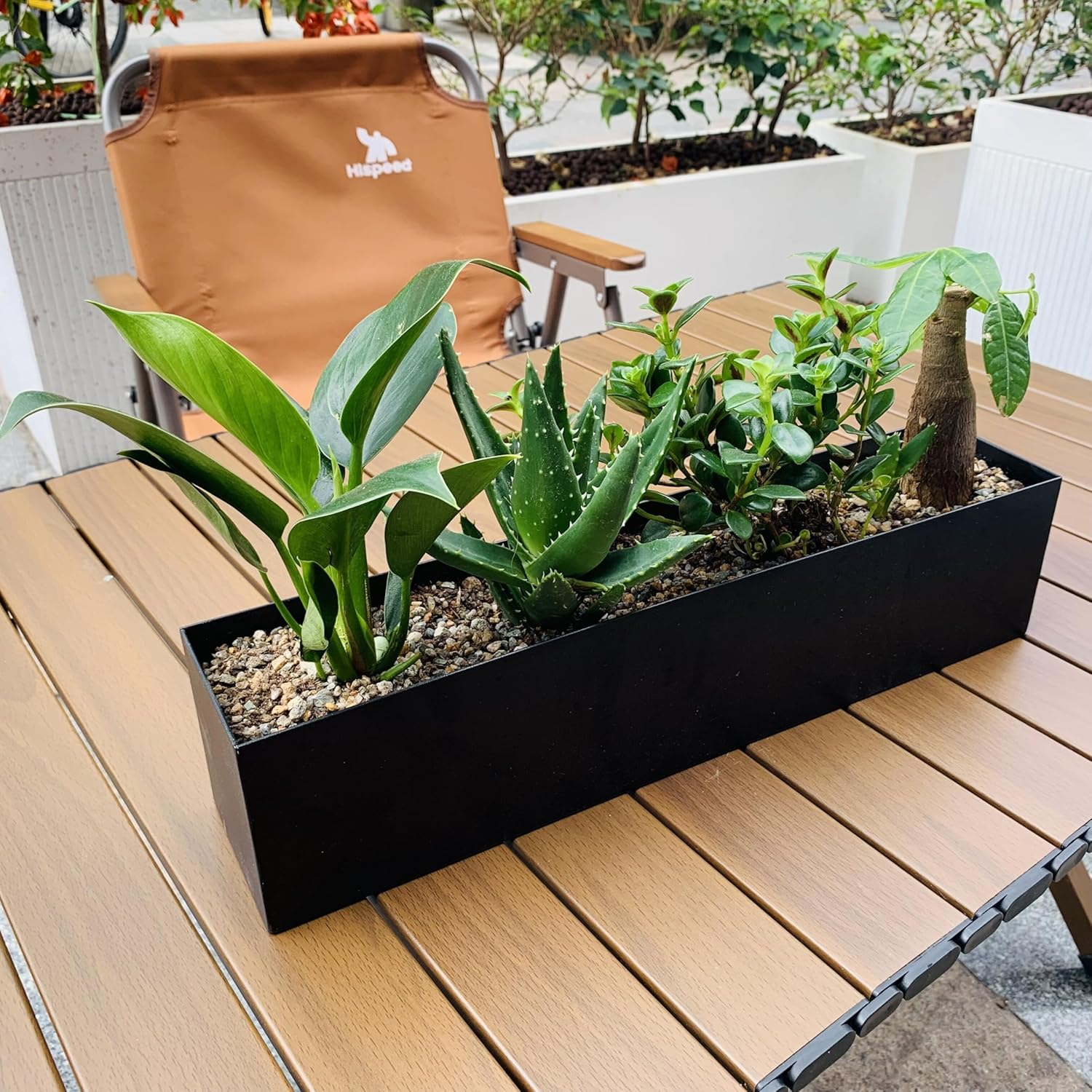 Modern Metal Steel Trough Planter - Rectangle Planters for Indoor Planters - 16" Window Sill Planters - Table or Window Boxes Planter - Windowsill Herb Planter image number 2