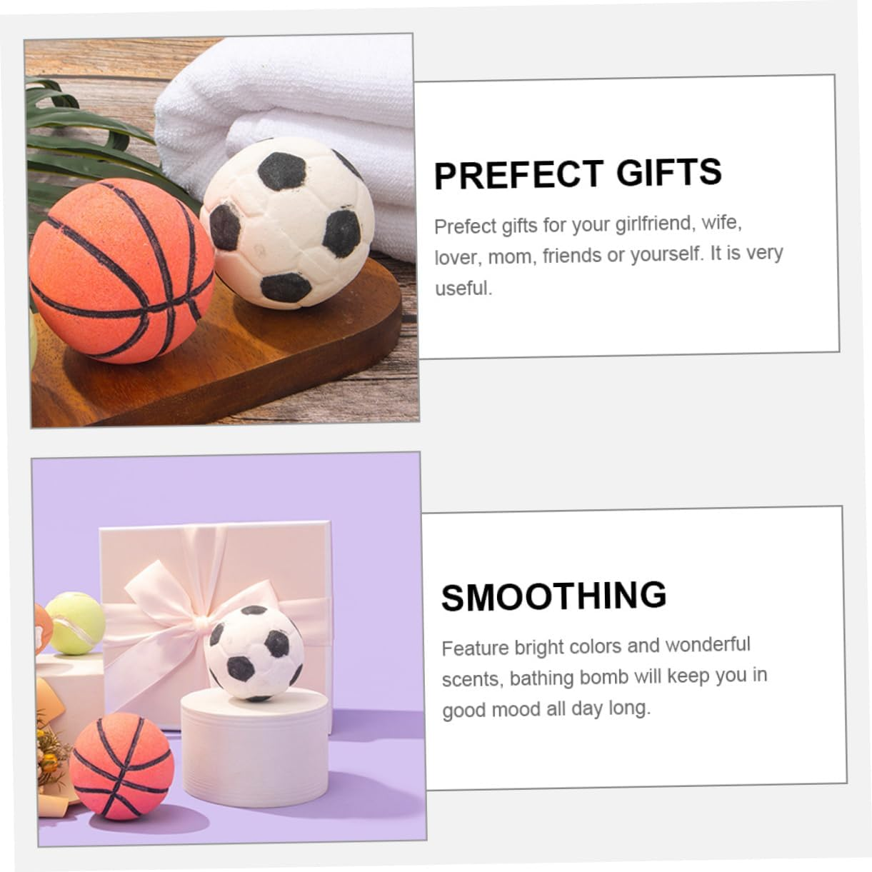 2Pcs Ball Bath Soak Football Shape Bath Salt Bomb Skin-Friendly Household Bathing Bombs image number 3