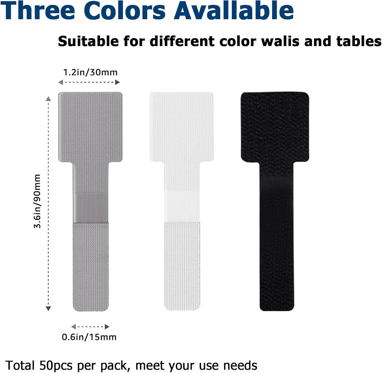 Cable Hook Loop Clips with Adhesive，Self-Adhesive Cable Ties, Reusable Fastening and Organizing Data Cables, Cable Securers, Suitable for Headphones, Mobile Phones- 50 Pcs (Grey) image number 6