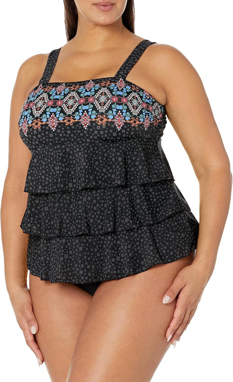 Fit 4 U Women'S Maya Border, 3 Tier Bandeau Mastectomy Top image number 1
