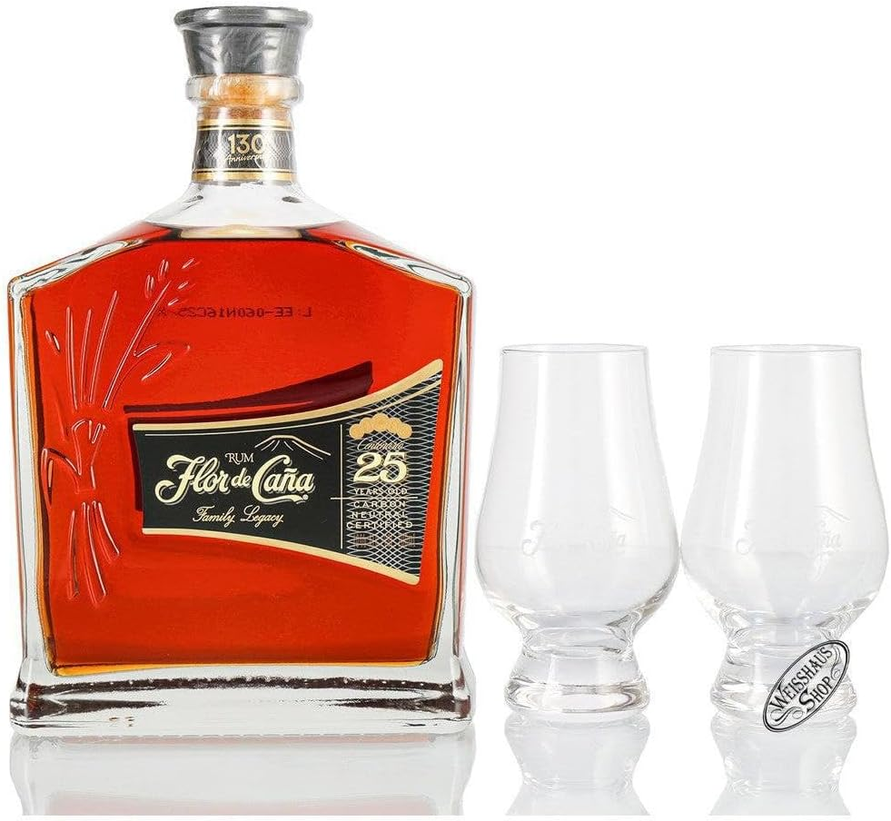 Flor De Cana Centenario 25YO Rum Gift Set 700Ml