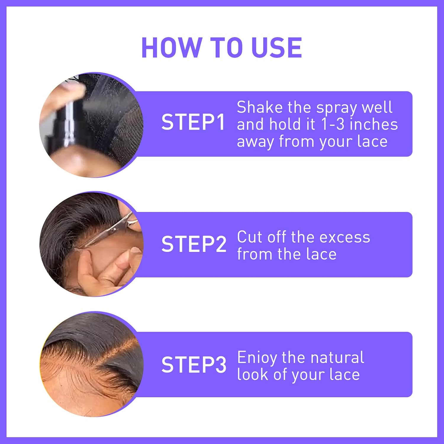 Wig Spray, Pack of 2 Hair Bond Wig Lace Melting Spray Personal Styling Aid for Dry, Frizzy, Natural, Curly Hair, Natural Curly Extension Use Frizzy Styles Naturally image number 5