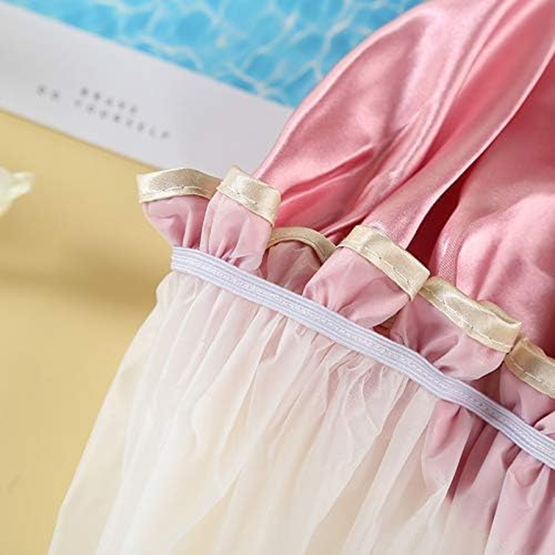 Gragra 4 Pack Waterproof Shower Caps, Reusable Thickened EVA Shower Cap for Women, Hair Caps for Showers, Dry Hair for Bathing, Swimming, SPA & Hair Dye, Fits All Hairstyles Including Long Hair & Braids image number 4