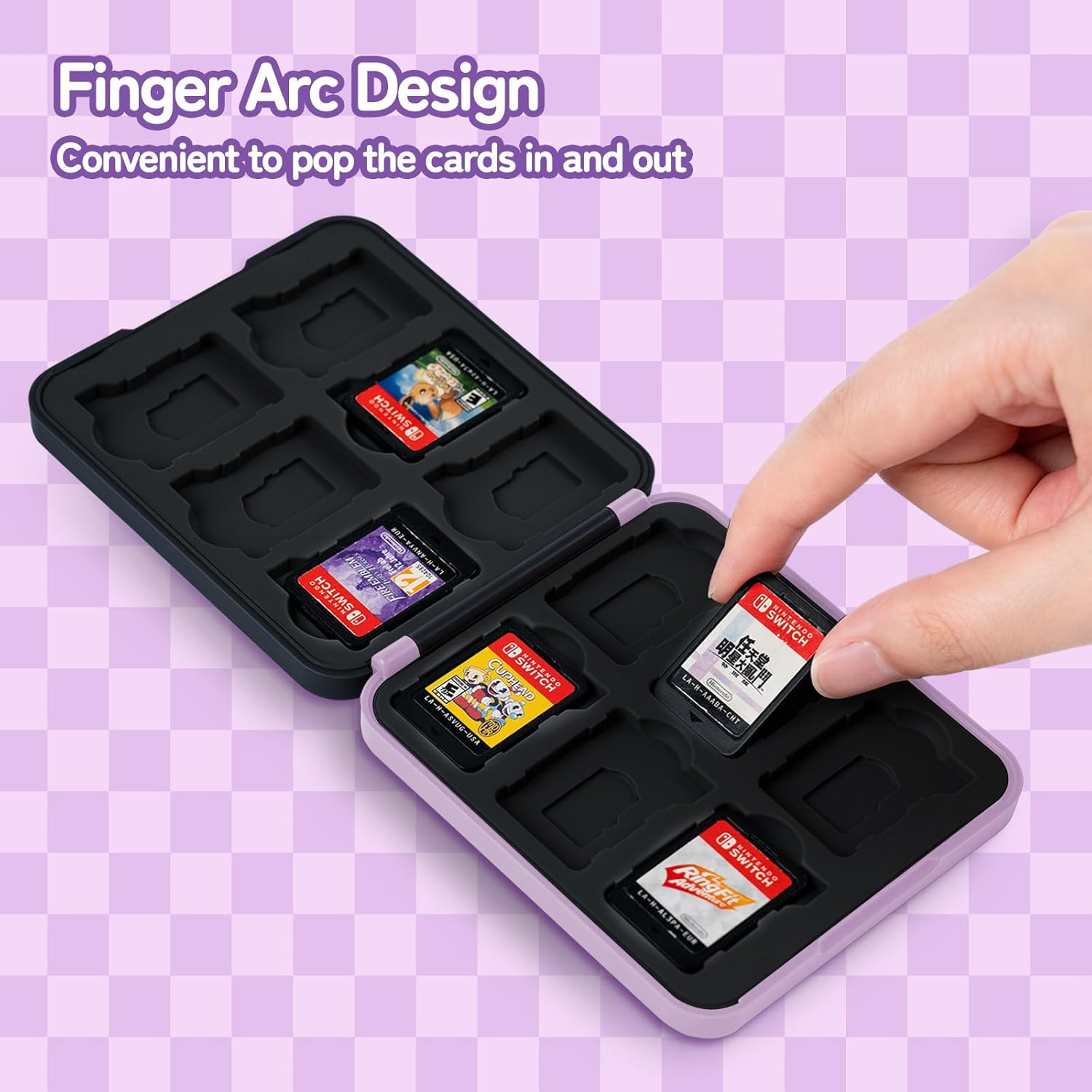 Kuitmor Switch Game Card Case Compatible with Switch 2 (2025) Portable Game Holder Cartridge Case for NS 2 with 12 Game Card Slots, Purple image number 4