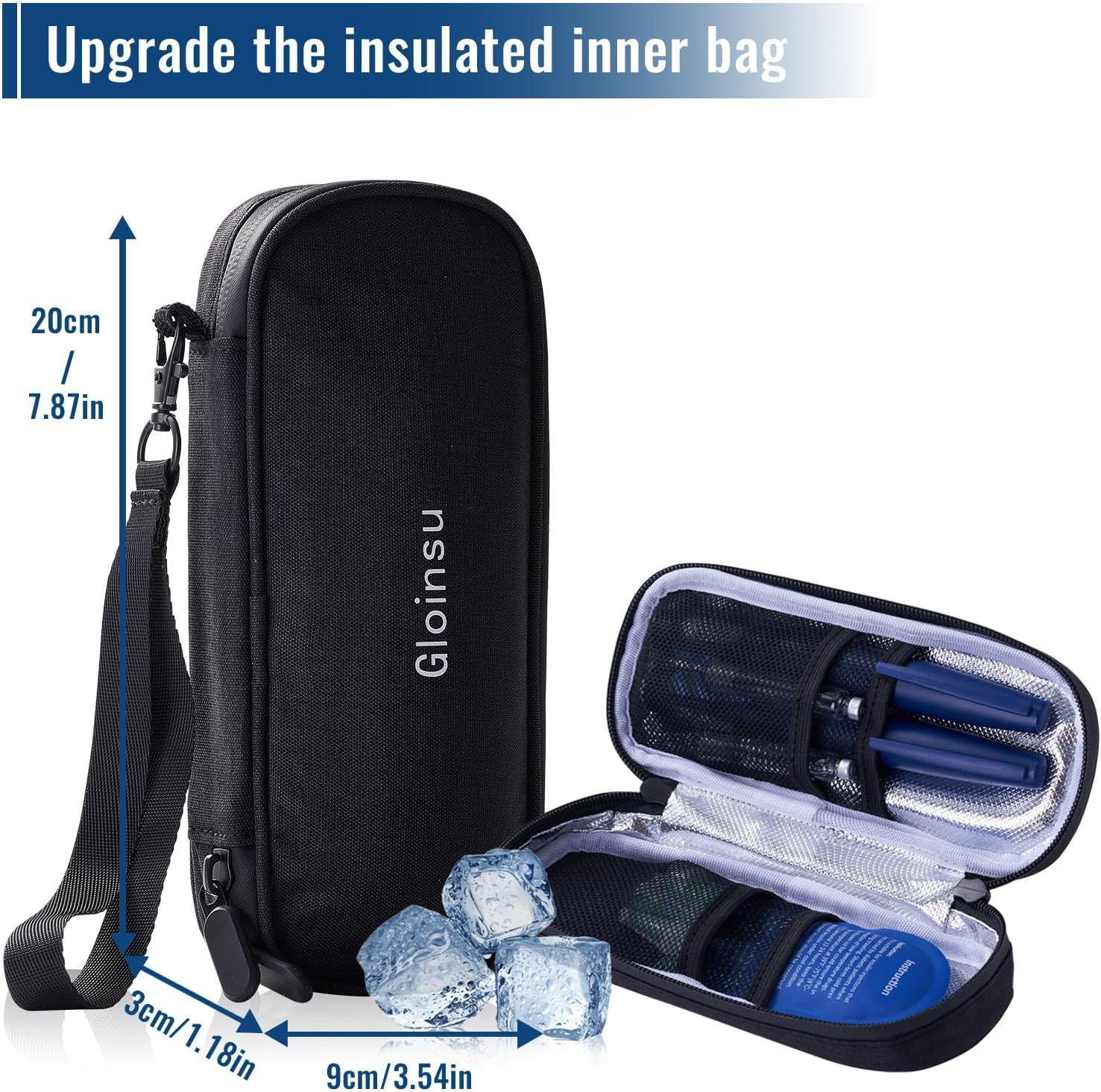 Gloinsu Insulin Cooler Travel Case &ndash; Compact Diabetic Medication Bag with Tsa-Approved Ice Pack, Insulated Storage for Insulin Pens and Supplies, Perfect for Daily Use and Travel image number 3