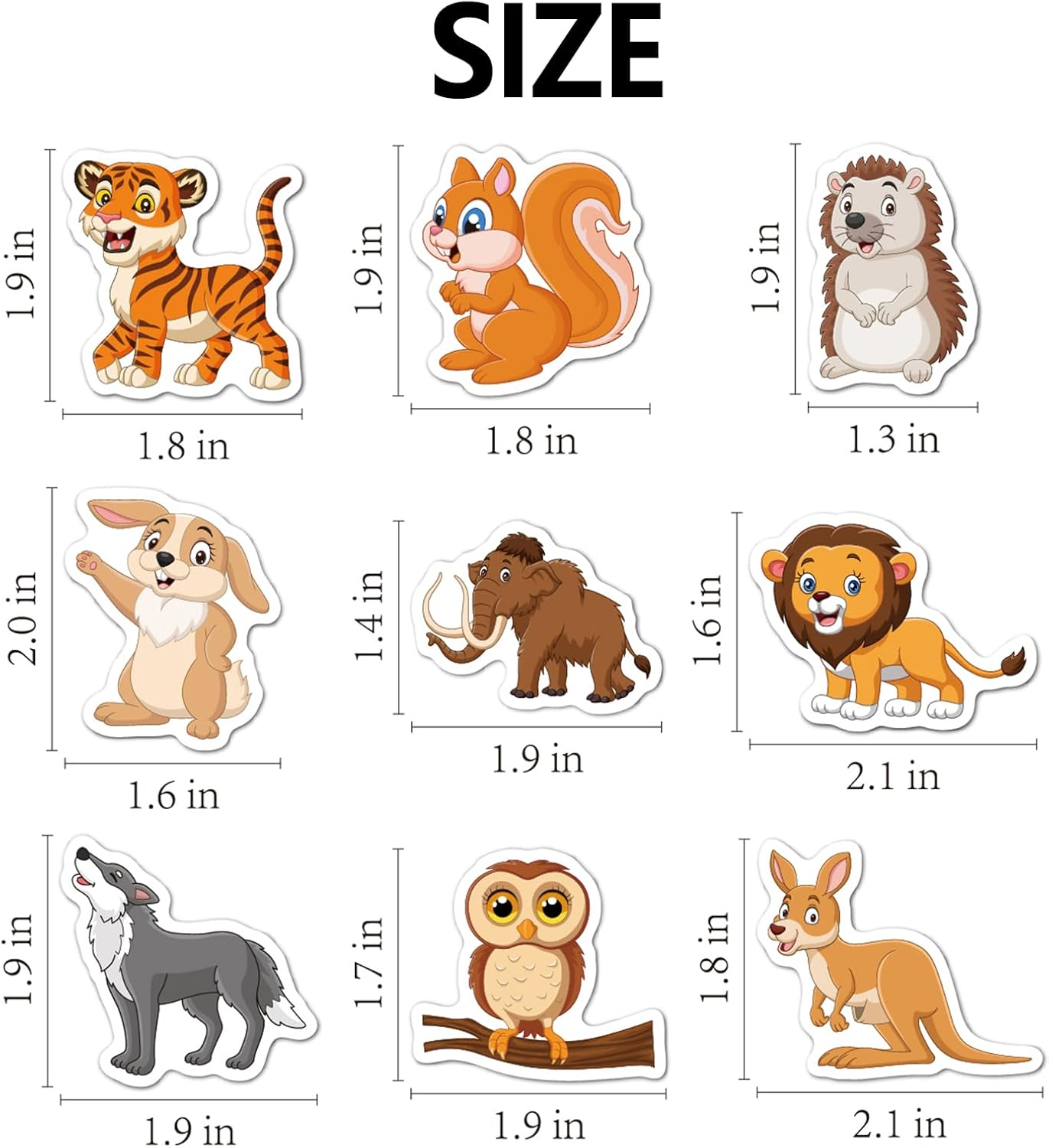 WD&CD Cute Animals Stickers, 100 Pcs Cartoon Rabbit Elephant Dolphin Panda Mixed Sticker Pack Waterproof, Water Bottle/Phone/Skateboard/Laptop/Envelope Seals Paster Stickers for Decorations Stickers - Animals 1 image number 5
