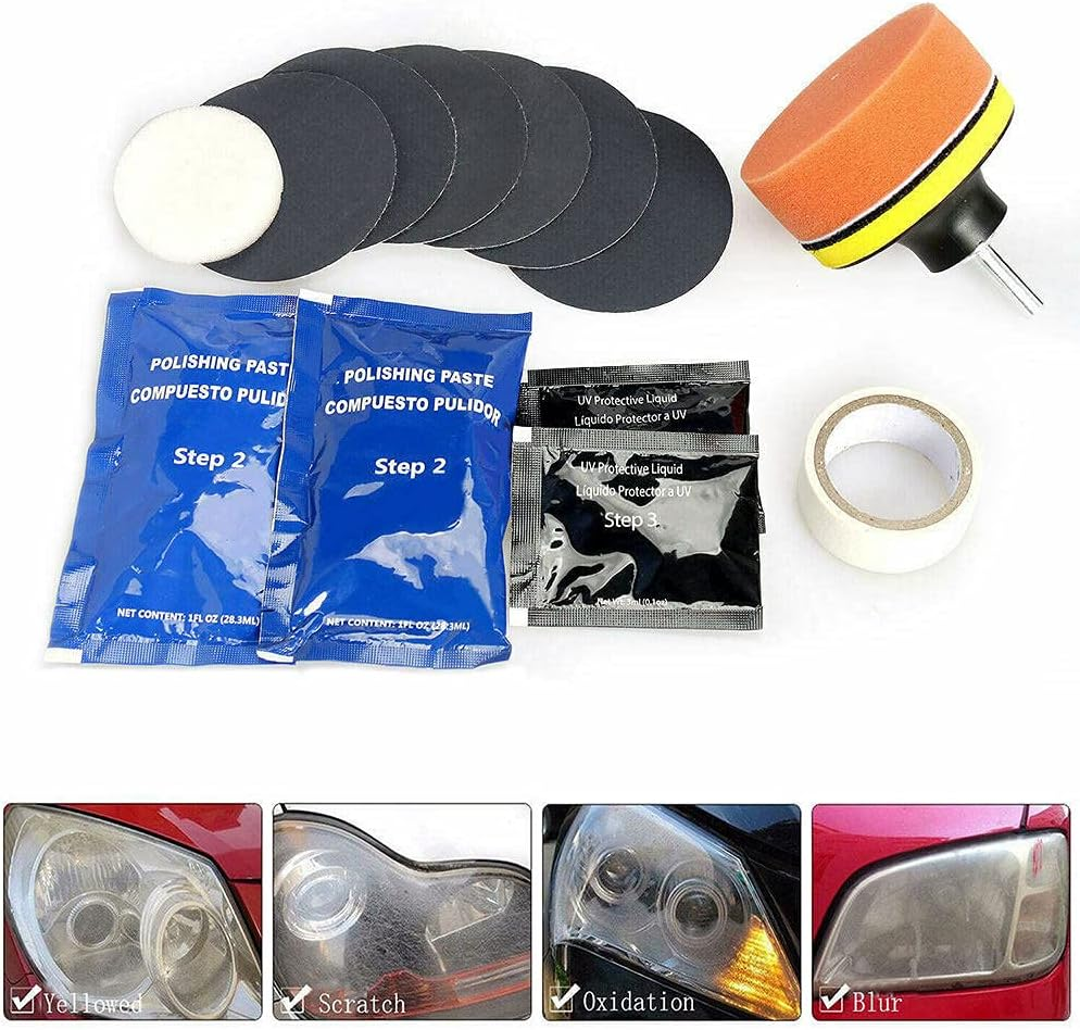 Ozstock Pro Car Lens Headlight Restoration Kit Polishing Sanding Cleaner Repair Tool image number 5
