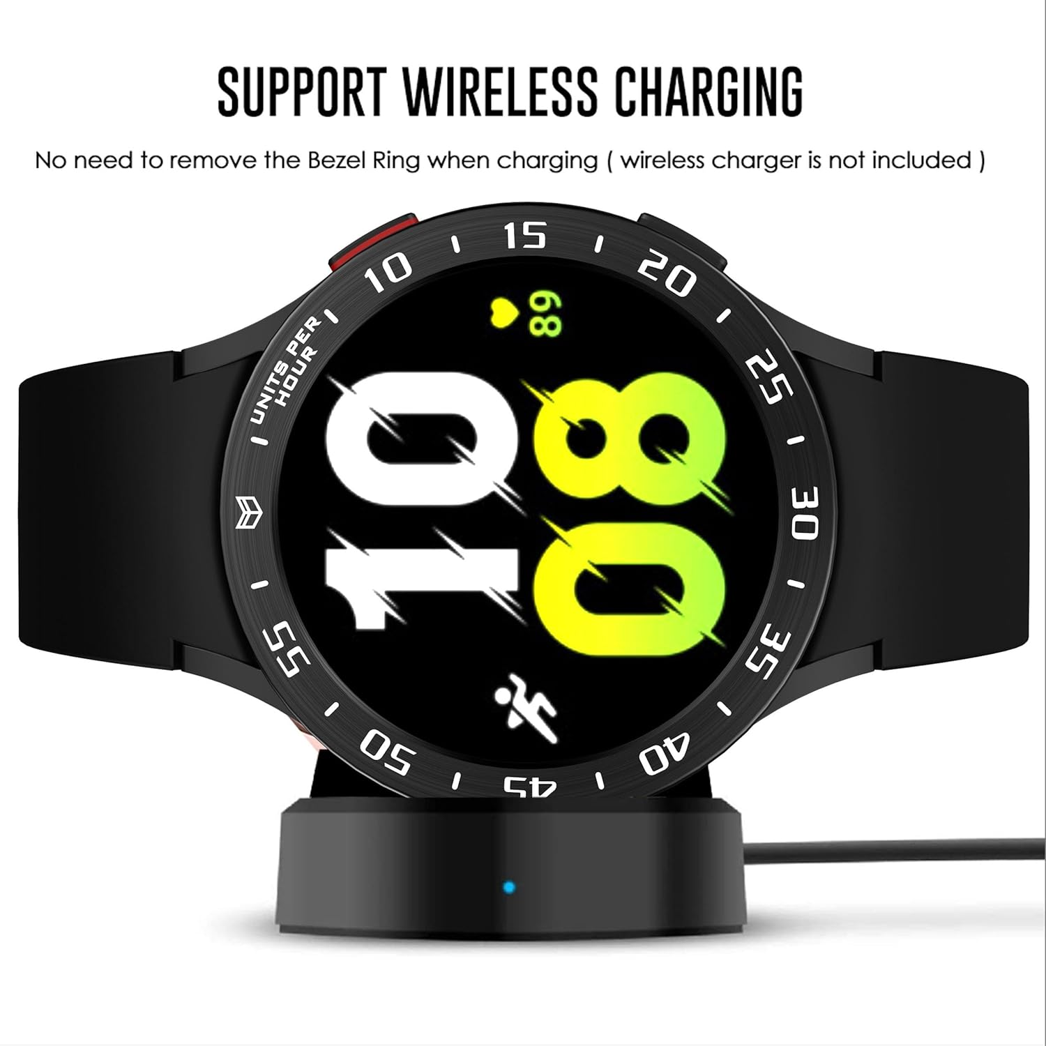 GIOPUEY Protective Ring Compatible with Samsung Galaxy Watch 5 44 Mm, Bezel Ring Bezel Styling Bezel Protective Case, Protective Ring Made of Aluminium Alloy Metal - A-Black