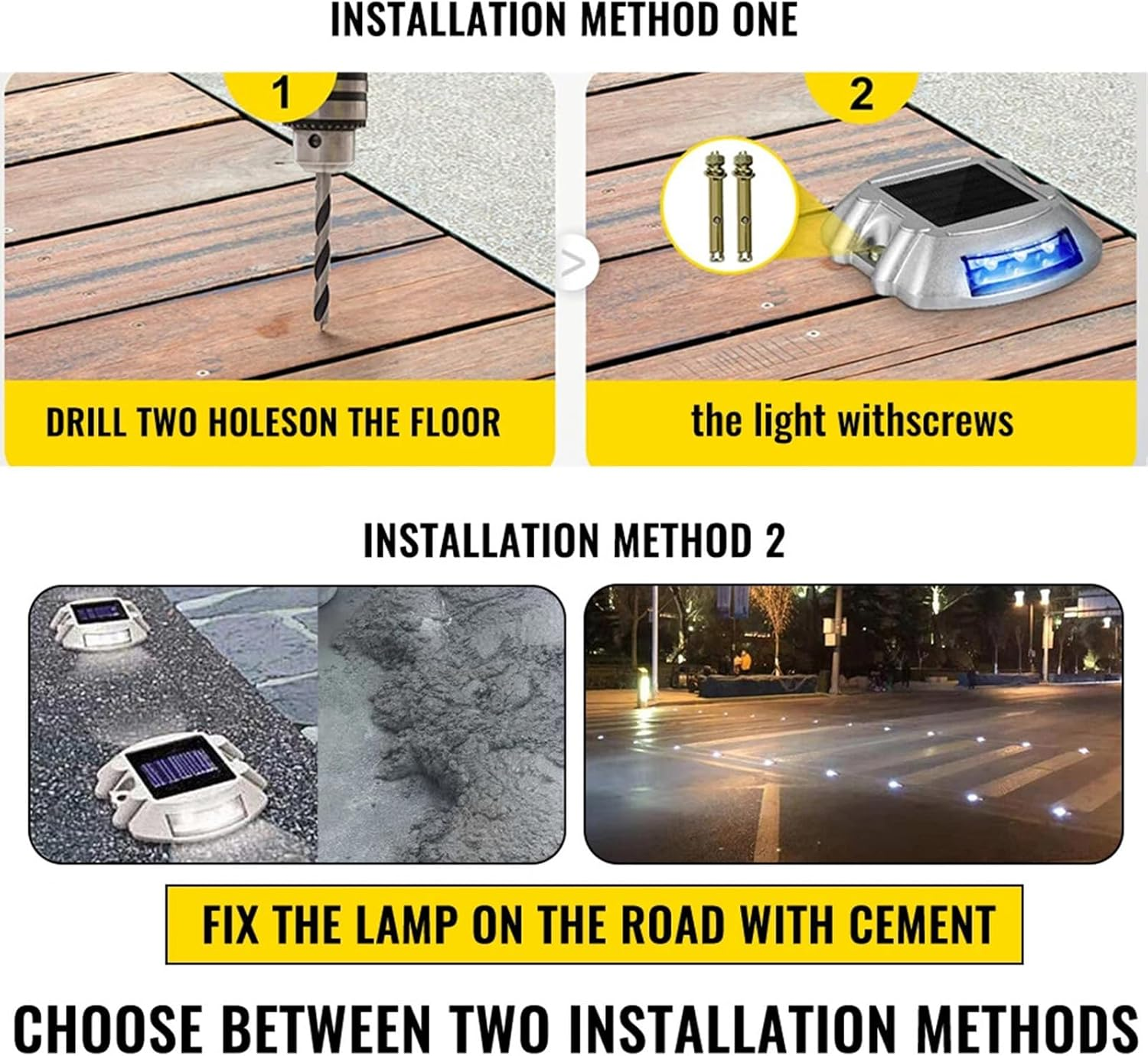 Driveway Solar Lights,Waterproof Outdoor Road Steps Deck Pathway Lights,White 2 PCS image number 3