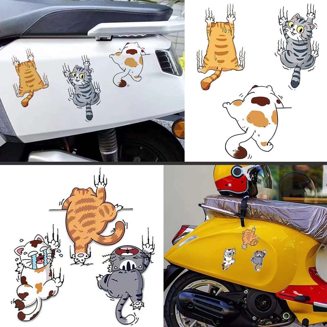 6 PCS Cat Car Stickers,Scratch Cat Vinyl Car Sticker,Cute Cats Scratch Cover Funny Bumper Decal,Cartoon Cat Car Sticker for Cars,Truck,Motorcycle,Windows,Refrigerators,Laptops