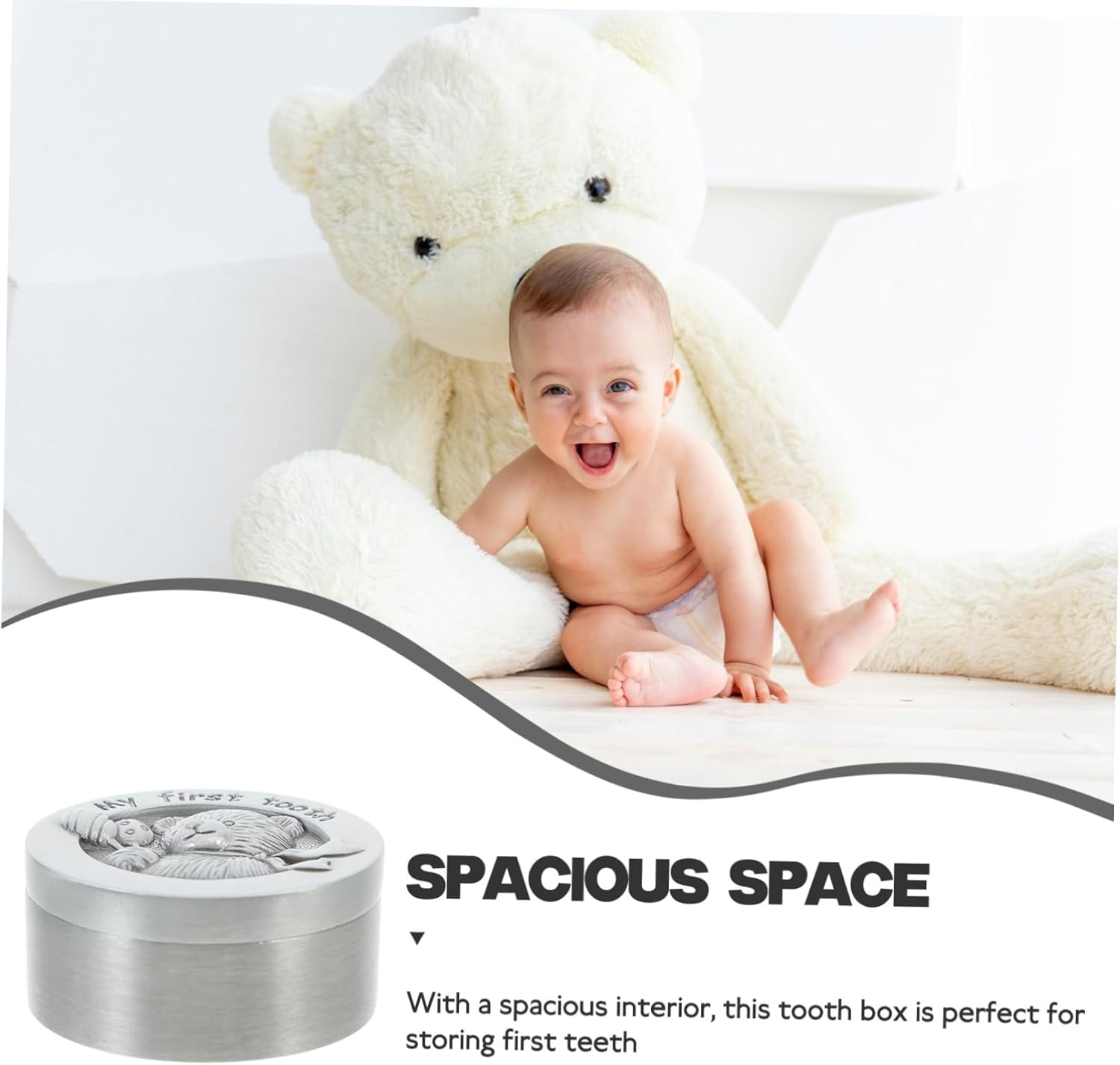 SUPVOX Deciduous Tooth Storage Box Metal Tooth Box Keepsake Saver Shower Holder image number 1