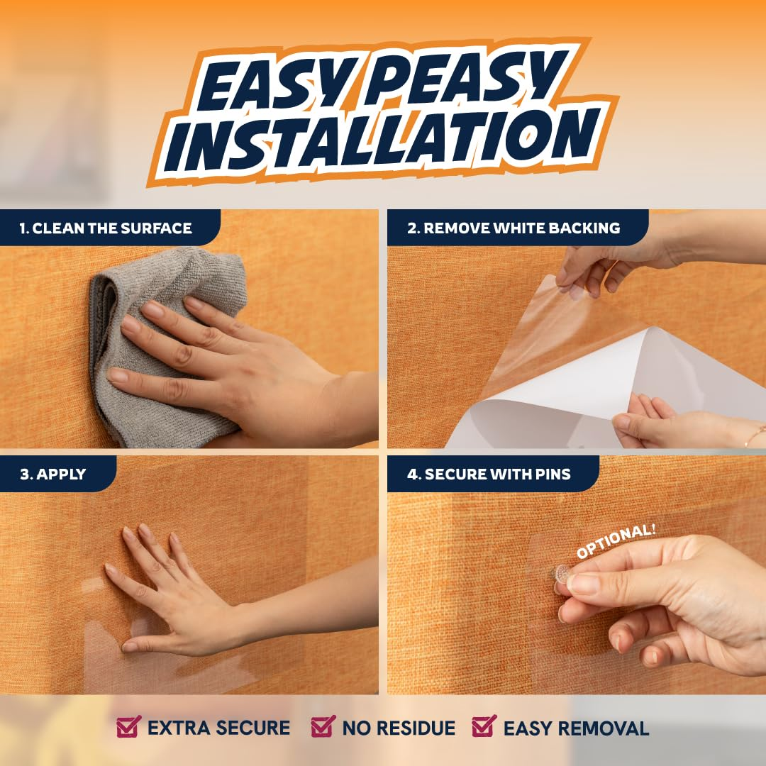 Panther Armor Couch Protector for Cats - 6-Pack Cat Scratch Furniture Sheets Sofa anti Protectors from Corner Cover Clear (Panthervinyl6) image number 2