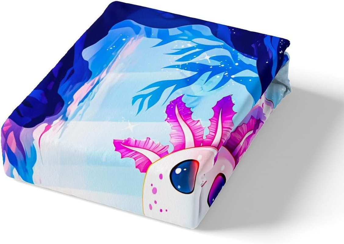 Homemissing Cute Children'S Axolotl Duvet Cover Set Ocean Coral Bedding Set 135 X 200 Cm Boys Girls Cartoon Animal Bedding Set Bedroom Decor