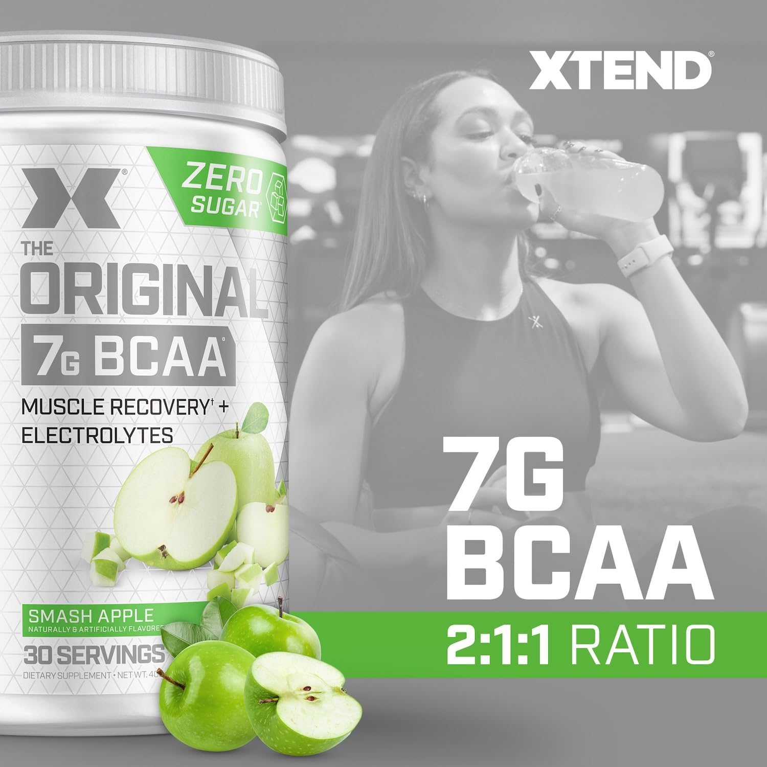 Scivation Xtend BCAA Powder, Branched Chain Amino Acids, Bcaas, Green Apple, 30 Servings image number 6