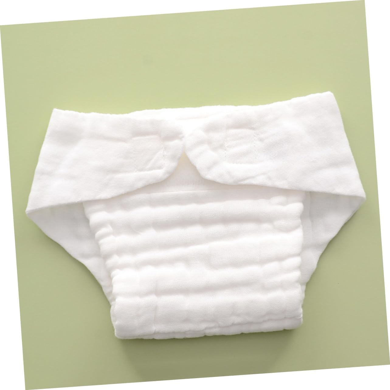 Baby Cloth Diaper Liners and Cotton Nappy Insert for Newborns 3-9 Months, Washable Reusable Absorbent White M Size 5Pcs, Soft Breathable Baby Nappy Inserts for Toddler Swimming image number 6