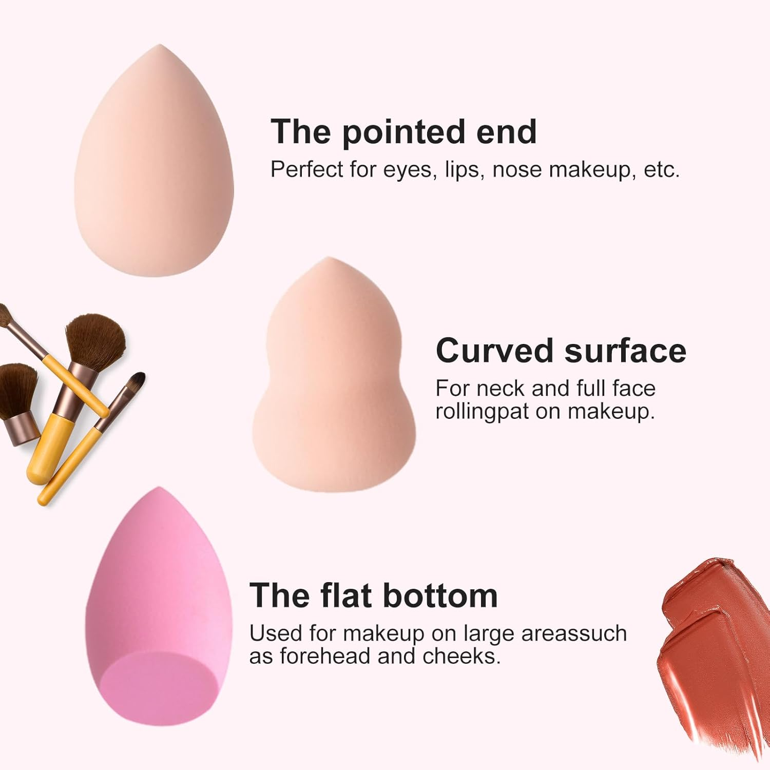 30 Pcs Mini Beauty Blender Makeup Sponge Set, Professional Foundation Blending Makeup Sponges for Liquid, Powder, Cream & Sunscreen,Non-Latex, Wet & Dry Use, Ideal for Eyes & Nose image number 2