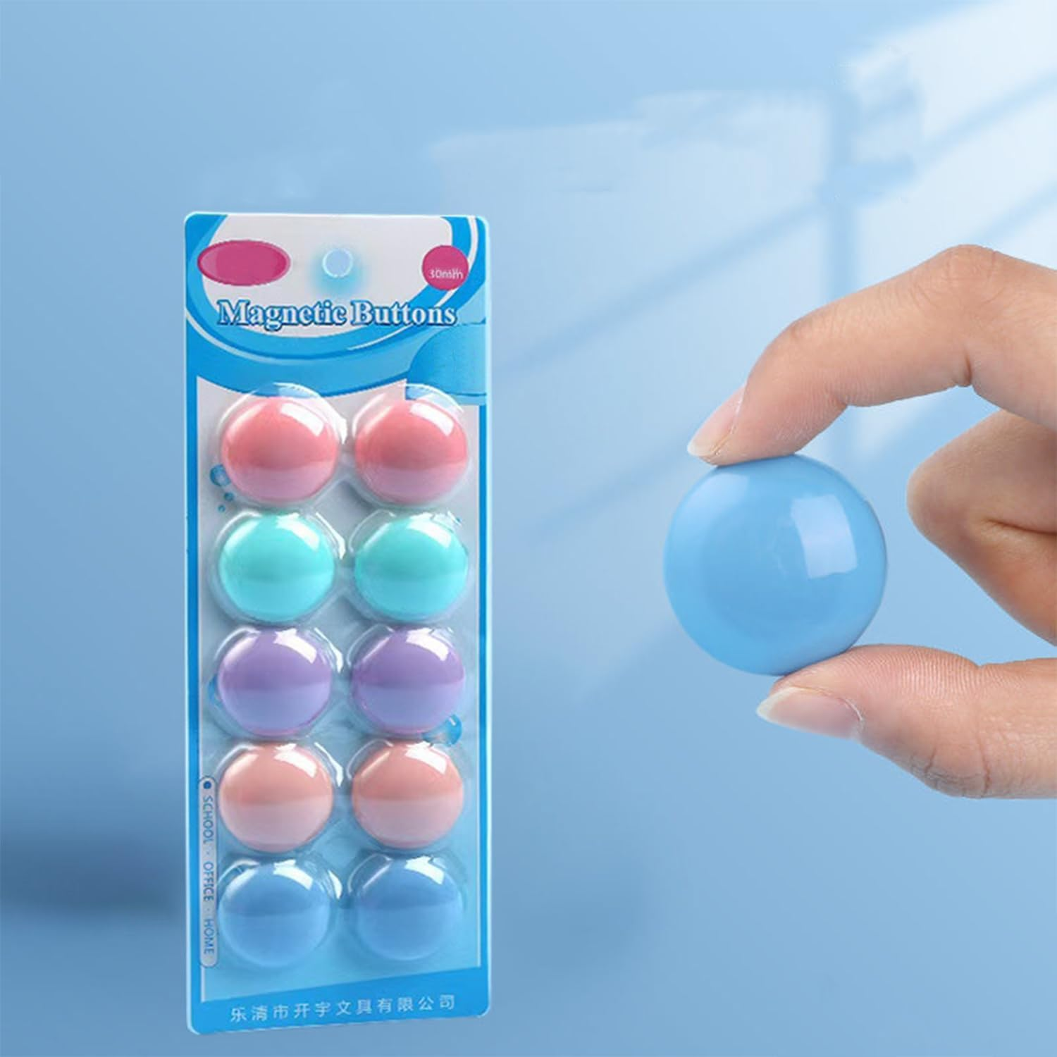 Colorful round Magnetic Push Pins &ndash; Strong Hold Magnets for Whiteboard & Blackboard, Office and Classroom Teaching Supplies image number 3