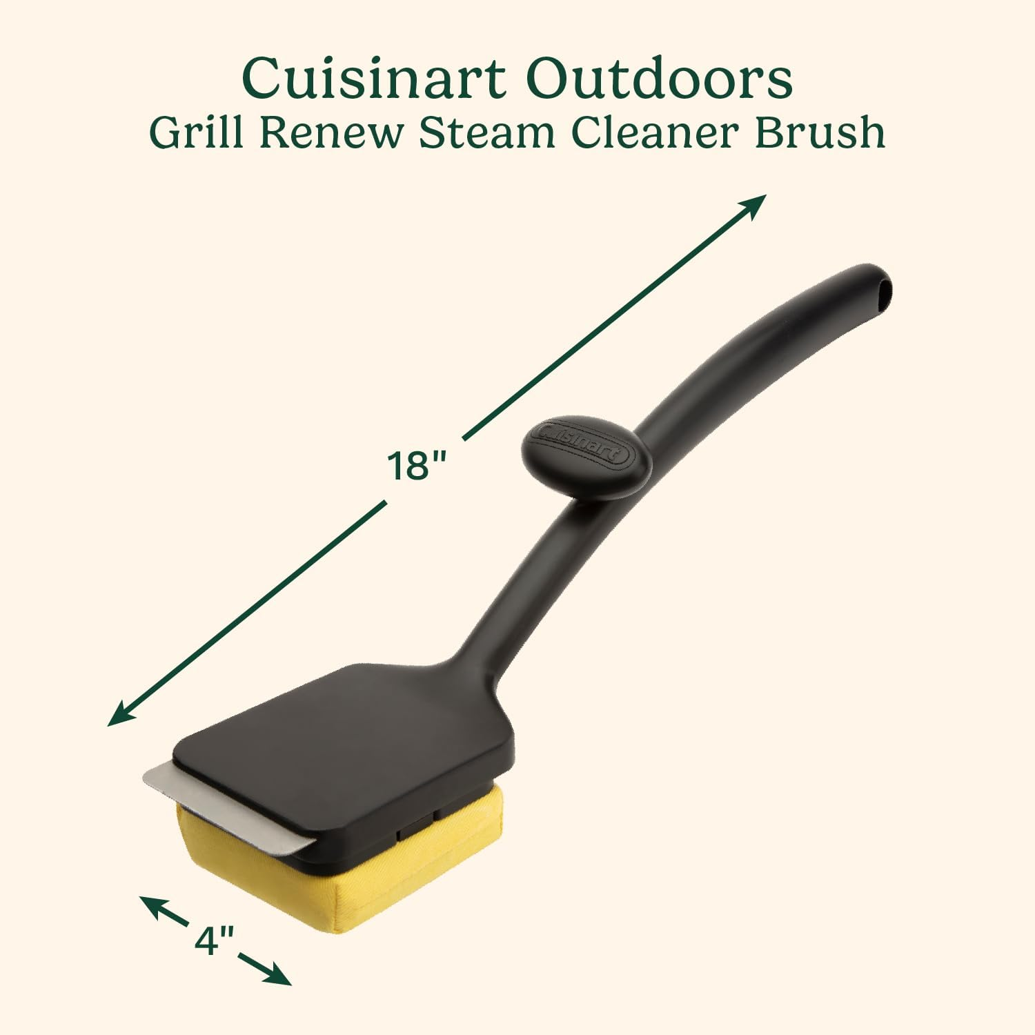 Cuisinart CCB-1000 Grill Renew Steam Cleaner Brush, Safe and Effective Barbecue Cleaning Brush, Replaceable Head, Aramid Fiber Fabric