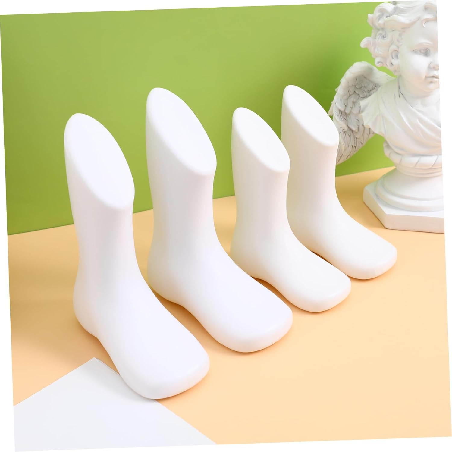 Luxshiny 4Pcs Baby Foot Mannequin Display Plastic Reusable Toddler Shoe Mannequin Small Foot Models Skin Tone for Retail Shop Supply 11.5Cm 14Cm image number 5