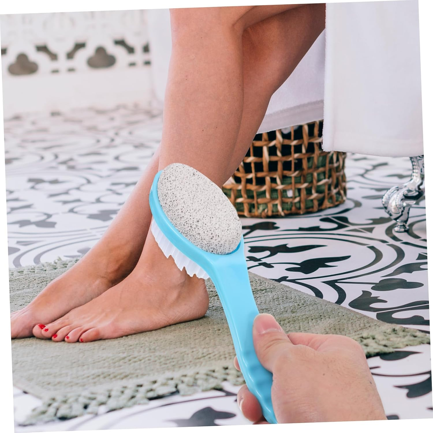 WOONEKY Foot Scrubbing Brush Foot Dead Skin Brush Portable Foot Exfoliator Brush Foot Scrubber Brush Pumice image number 2