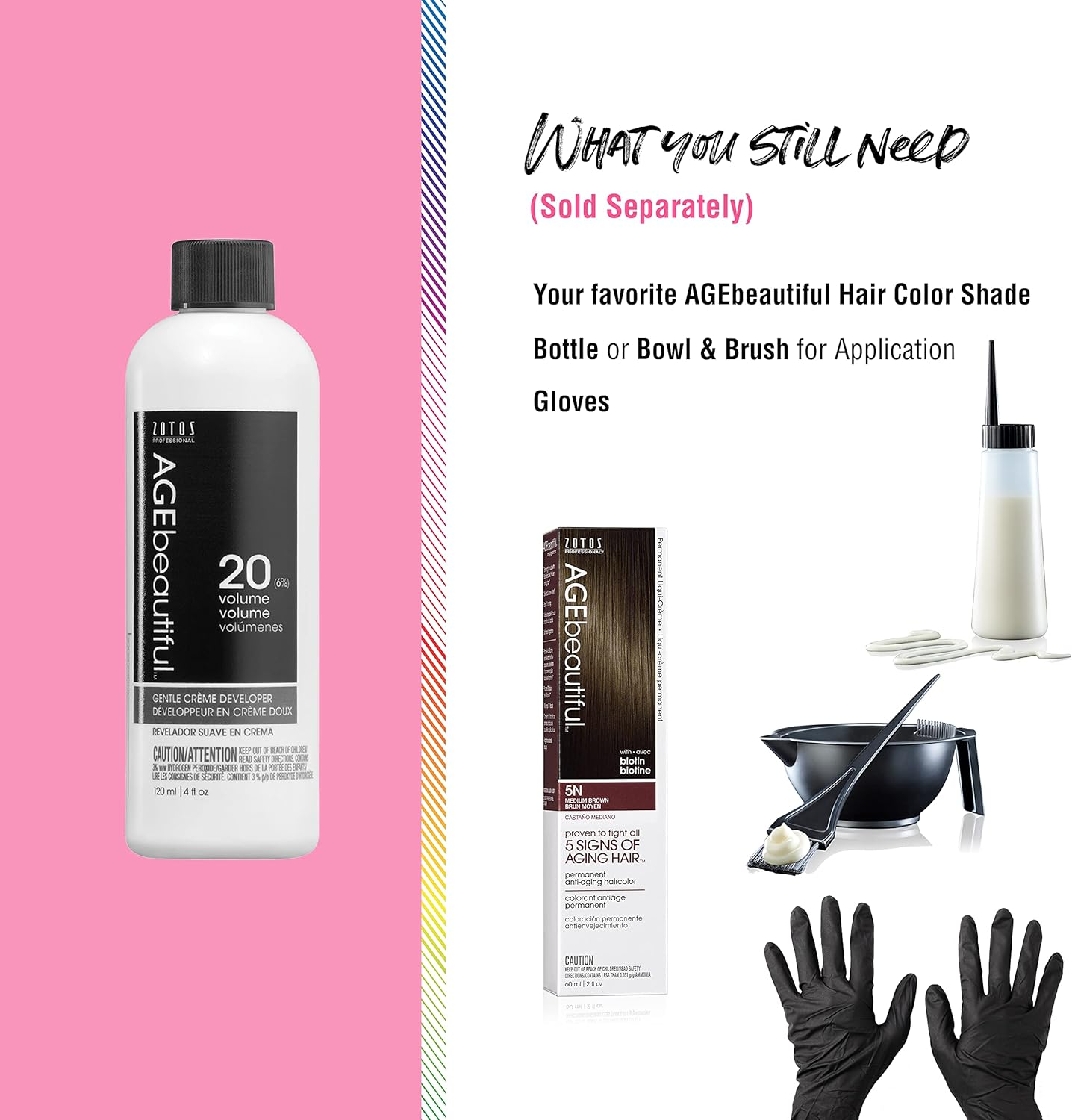 Agebeautiful 20 Volume (6%) Gentle Creme Developer Gentle Creme Hair Developers | for Professional Salon Coloring | Long Lasting Color | Gray Coverage image number 6