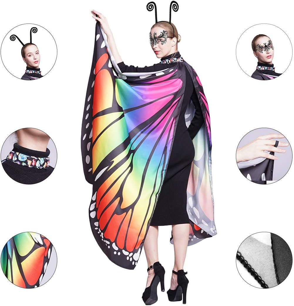 Butterfly Wings Shawl Halloween Costume Ladies Cape