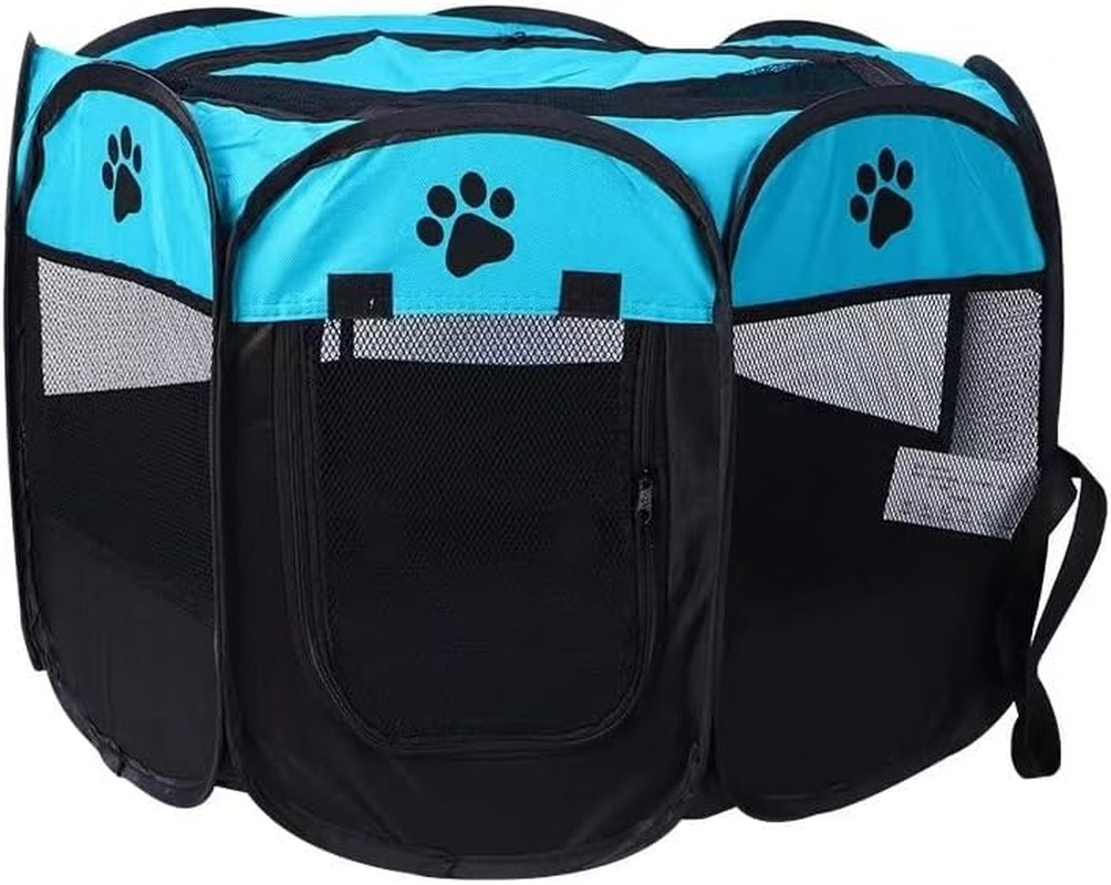 Portable Pet Pen, Collapsible Pet Exercise Tent, Indoor Outdoor Pet Pen for Small Dogs Dogs Cats Rabbits Kennel House Playground, Indoor Outdoor Travelling Camping Use ( Color : a , Size : 91*91*58Cm