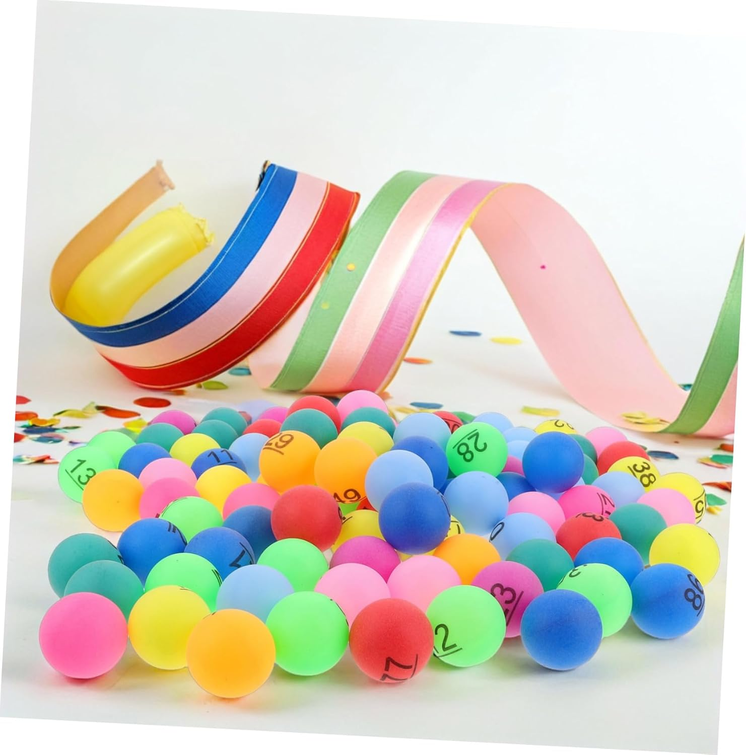 Vaguelly 100Pcs Color Balls and Prize Draw Balls Prize Ball Electronic Bingo Game Decorative Ball Color Ball Suit Ball Raffle Balls 1-100 Bingo Game Ball Pp image number 1