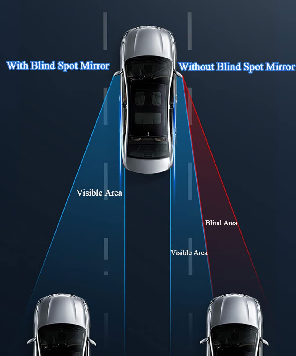 Car Blind Spot Mirror 2 Pack,Suction Cup Blind Spot Mirror 2" round Hd Frameless Convex Rear Side View Mirror 360&deg; Rotatable Blind Spot Auxiliary Rearview Mirror Protective Mirror Non-Adhesive - Suction Cup Type image number 3